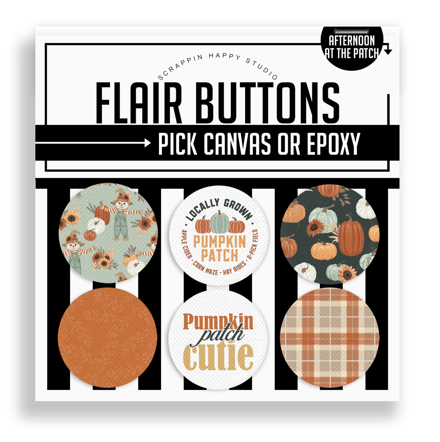 Afternoon At The Patch Flair Buttons