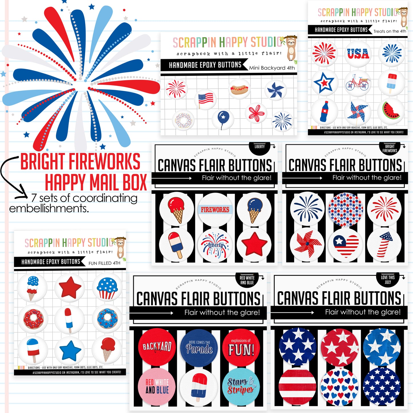 Bright Fireworks Happy Mail Box
