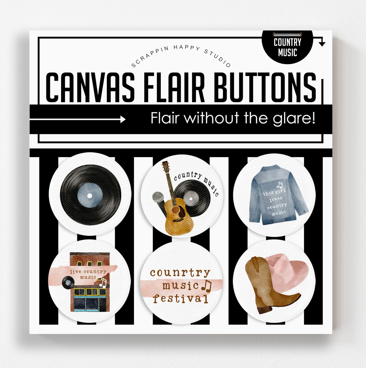 Country Music Canvas Flair