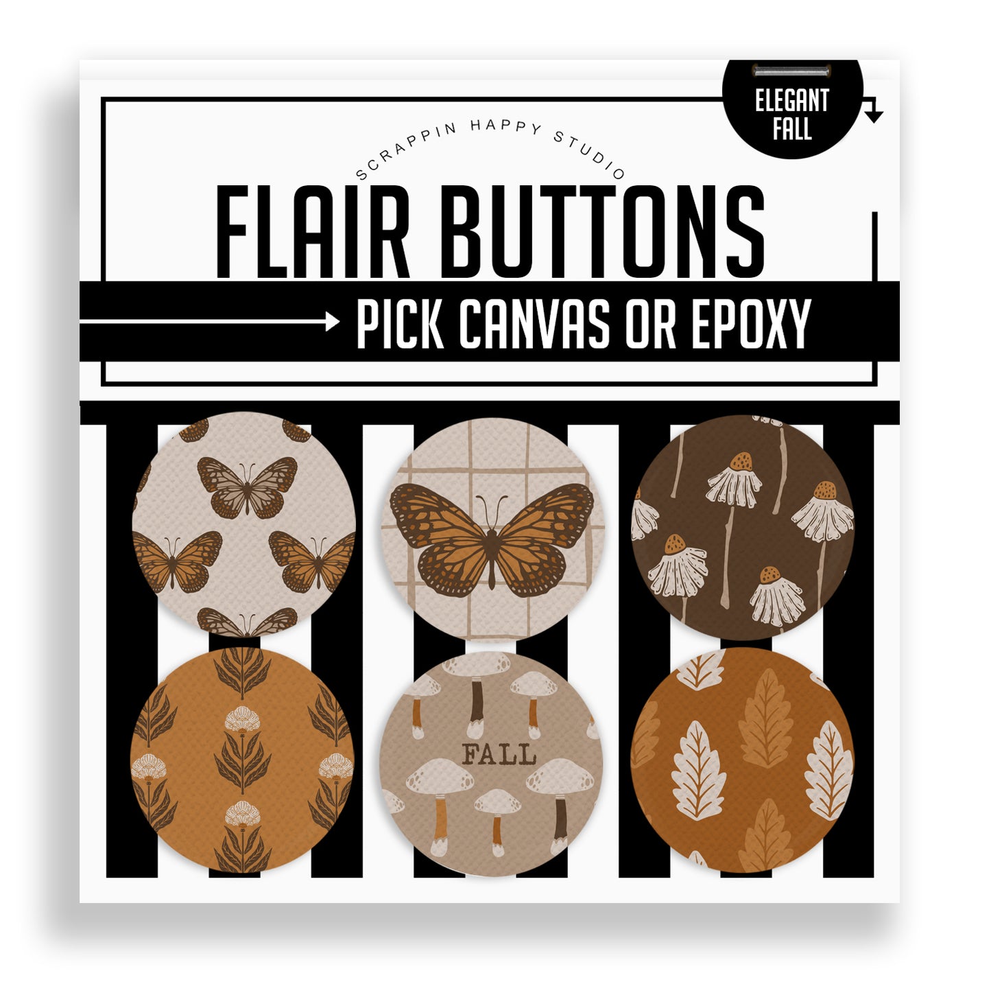 Elegant Fall Flair Buttons