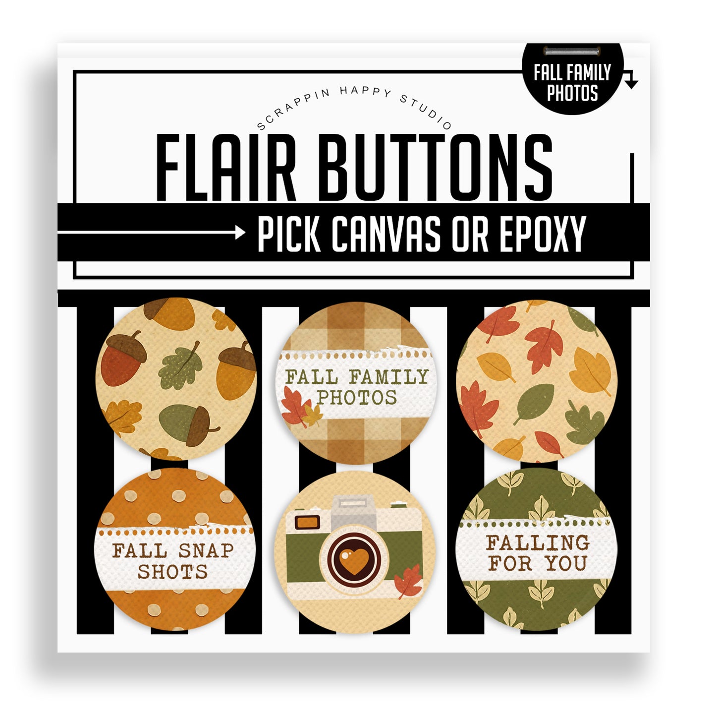 Fall Family Photos Flair Buttons