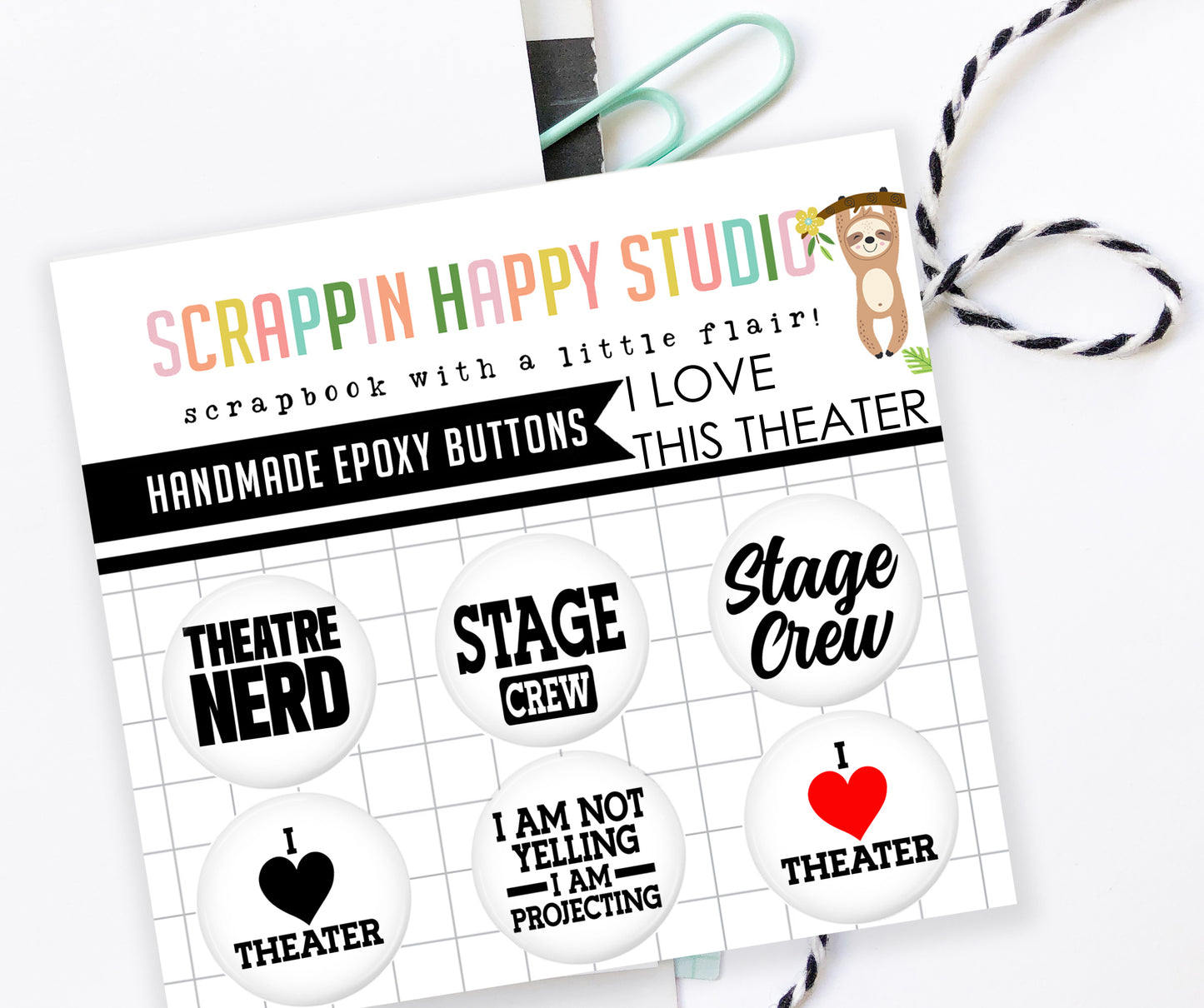 I Love Theater Epoxy Flair