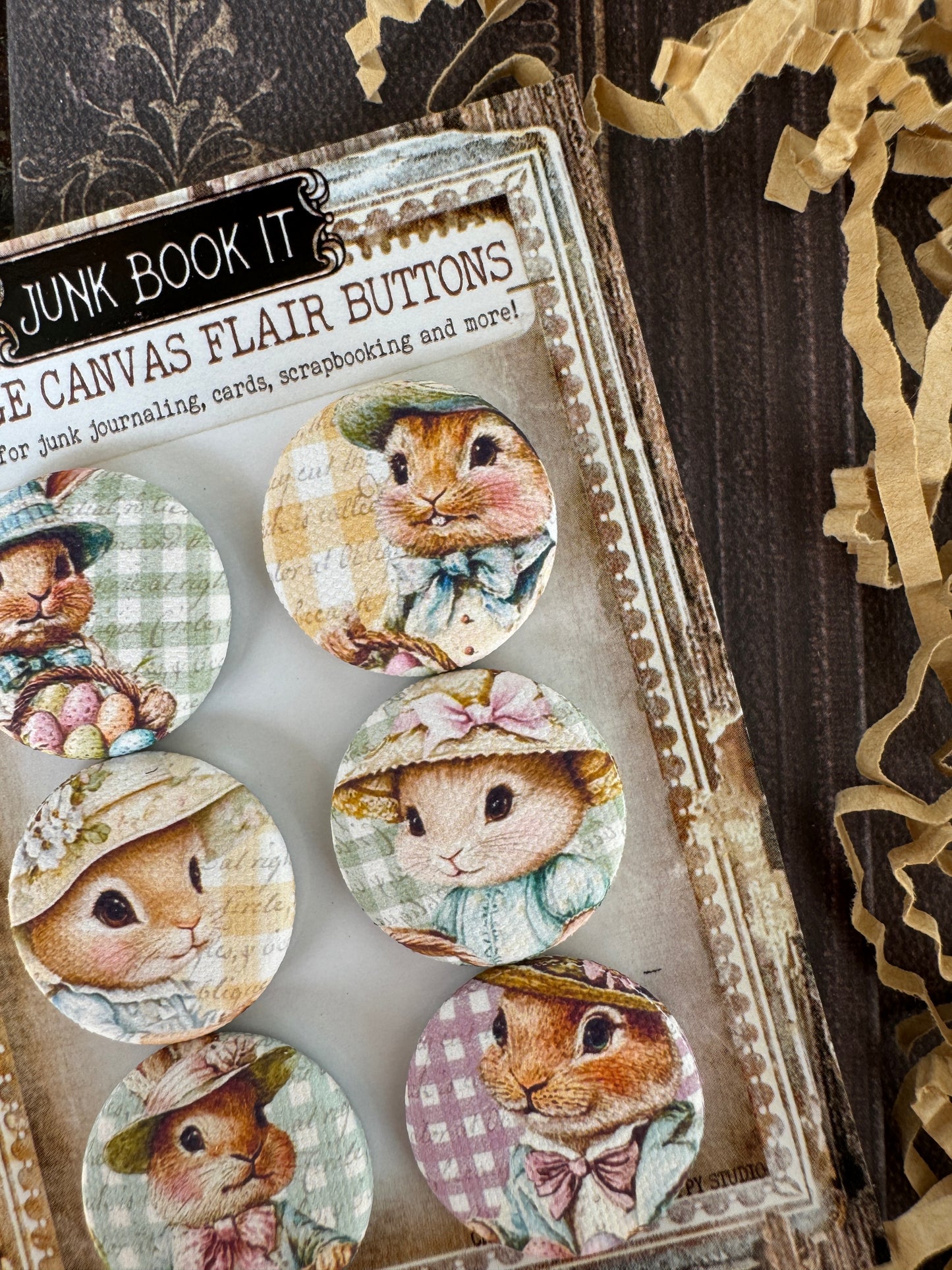 Vintage Happy Easter Canvas Flair Buttons