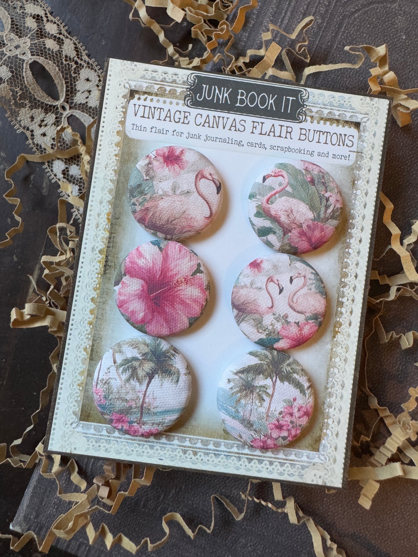 Vintage Hawaii Canvas Flair Buttons
