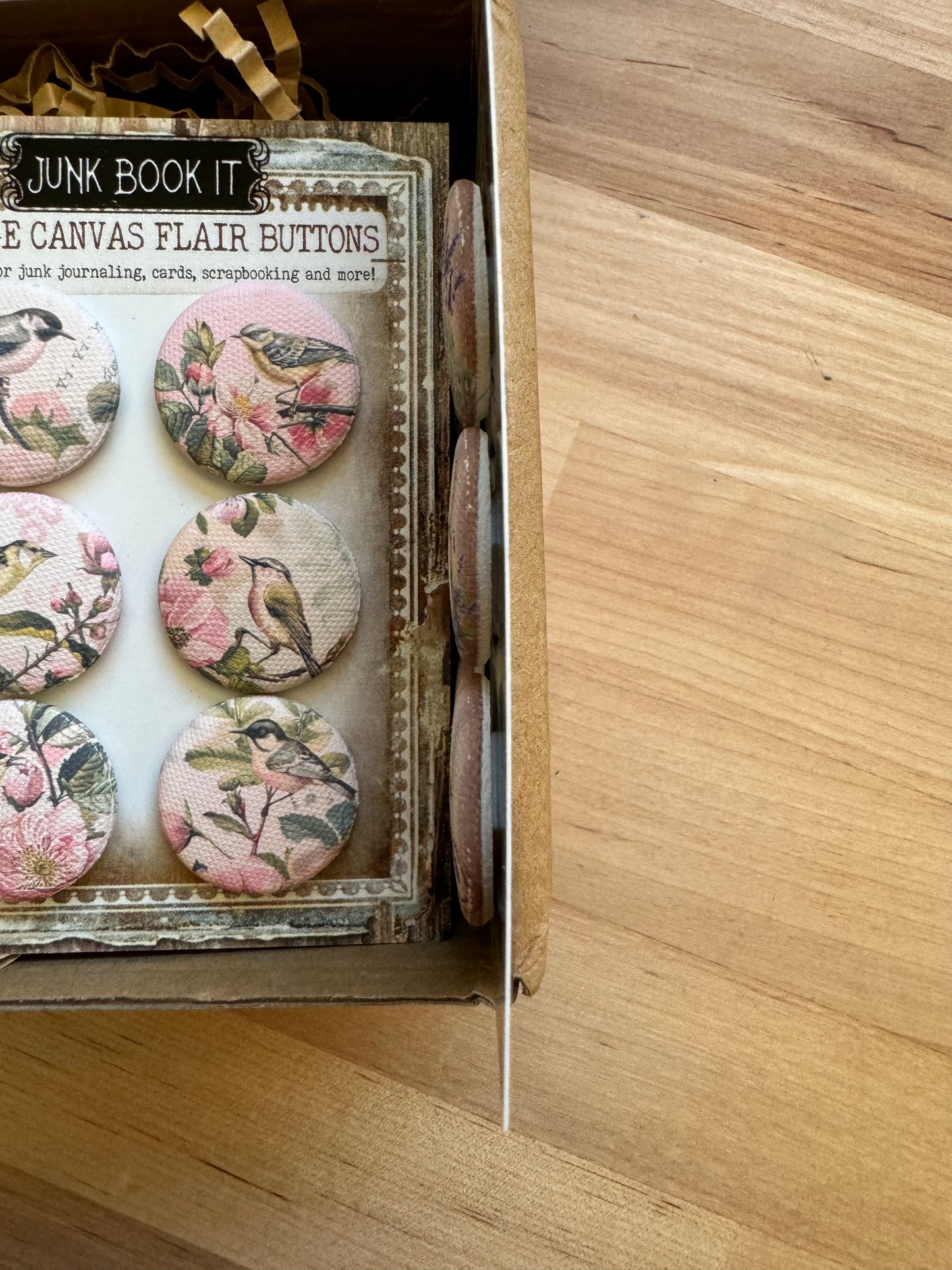 Vintage Black And White Florals Canvas Flair Buttons
