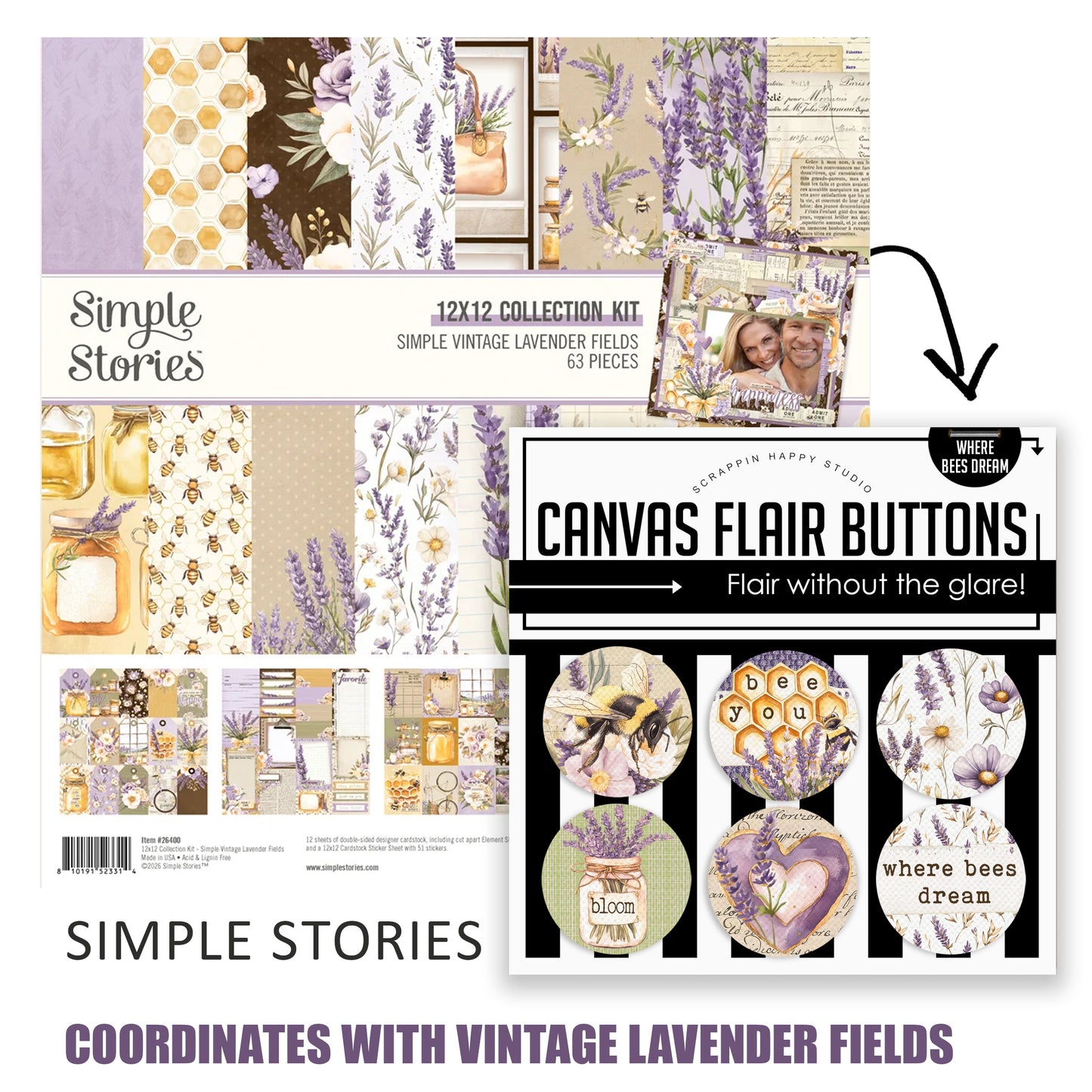 Lavender And Honey Sets Canvas Flair Buttons
