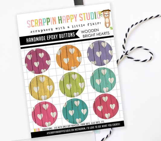 Wooden Bright Hearts Epoxy Flair