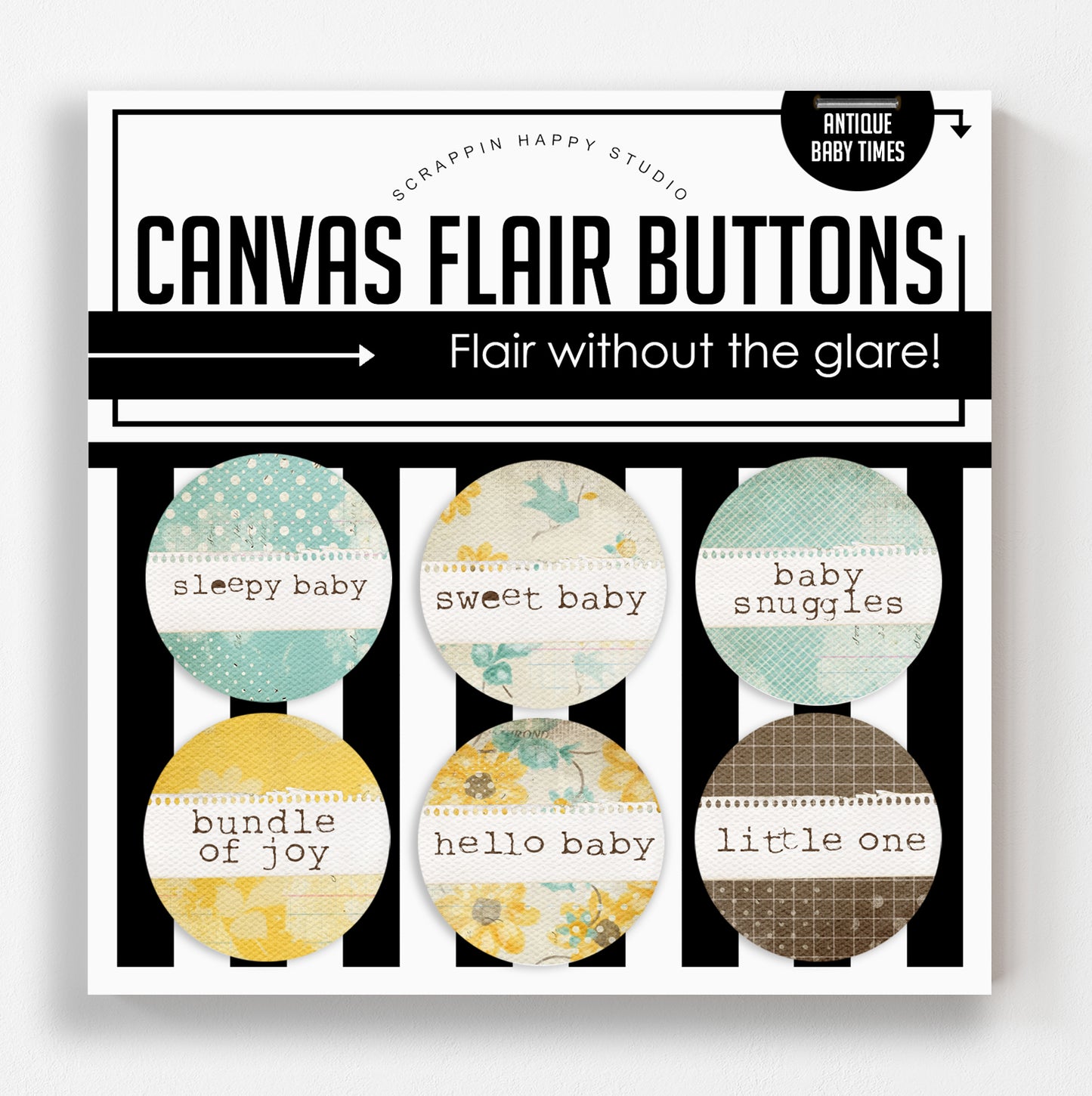Antique Baby Times Canvas Flair