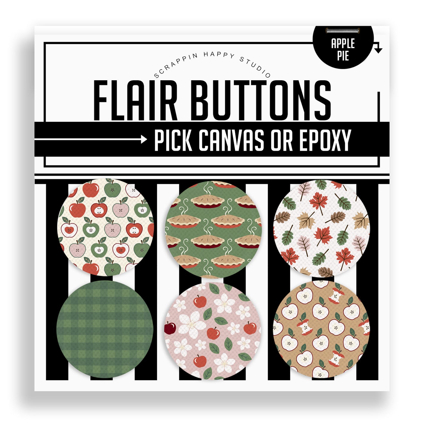 Apple Pie Flair Buttons