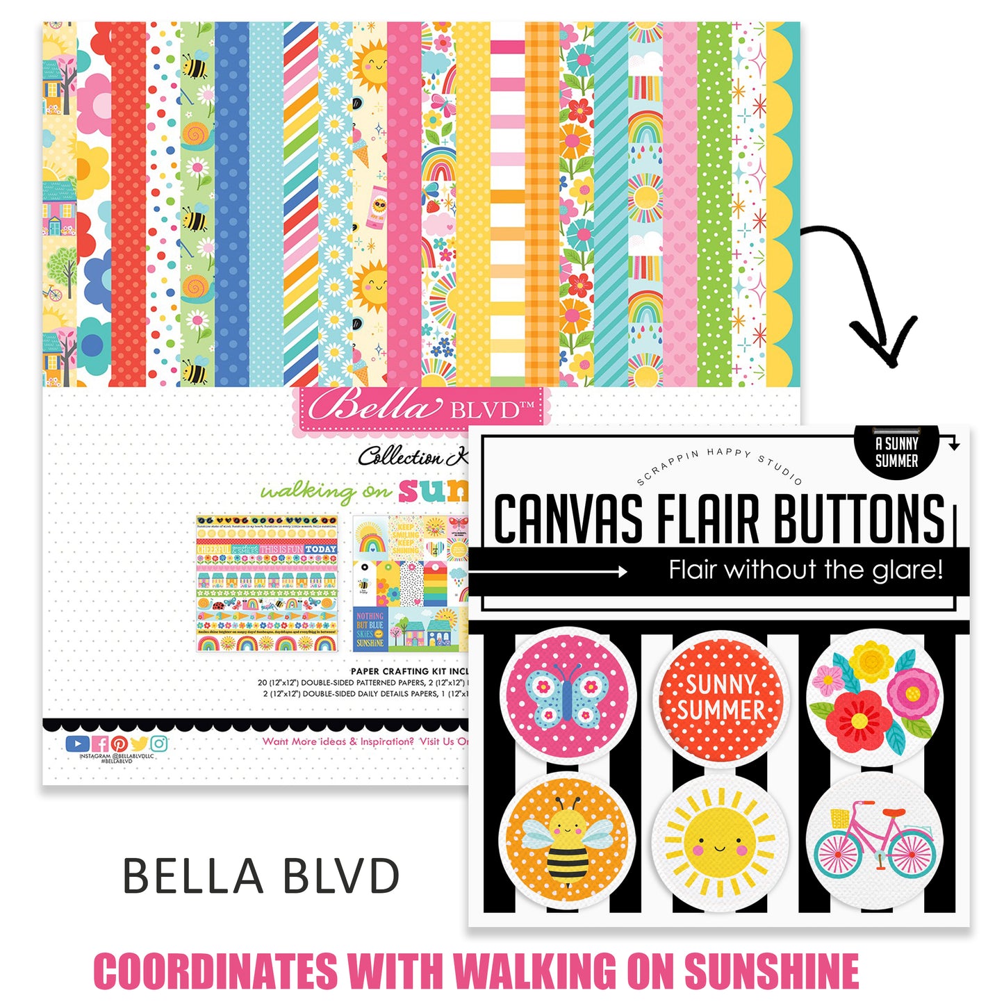 A Sunny Summer Canvas Flair Buttons