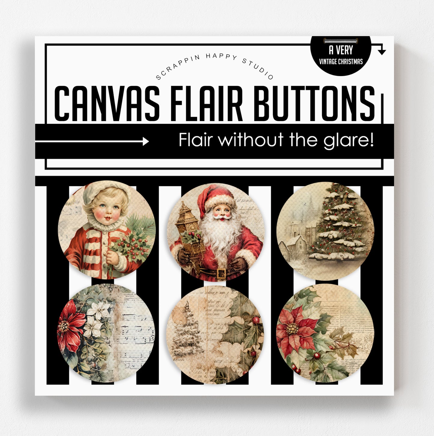 A Very Vintage Christmas Canvas Flair