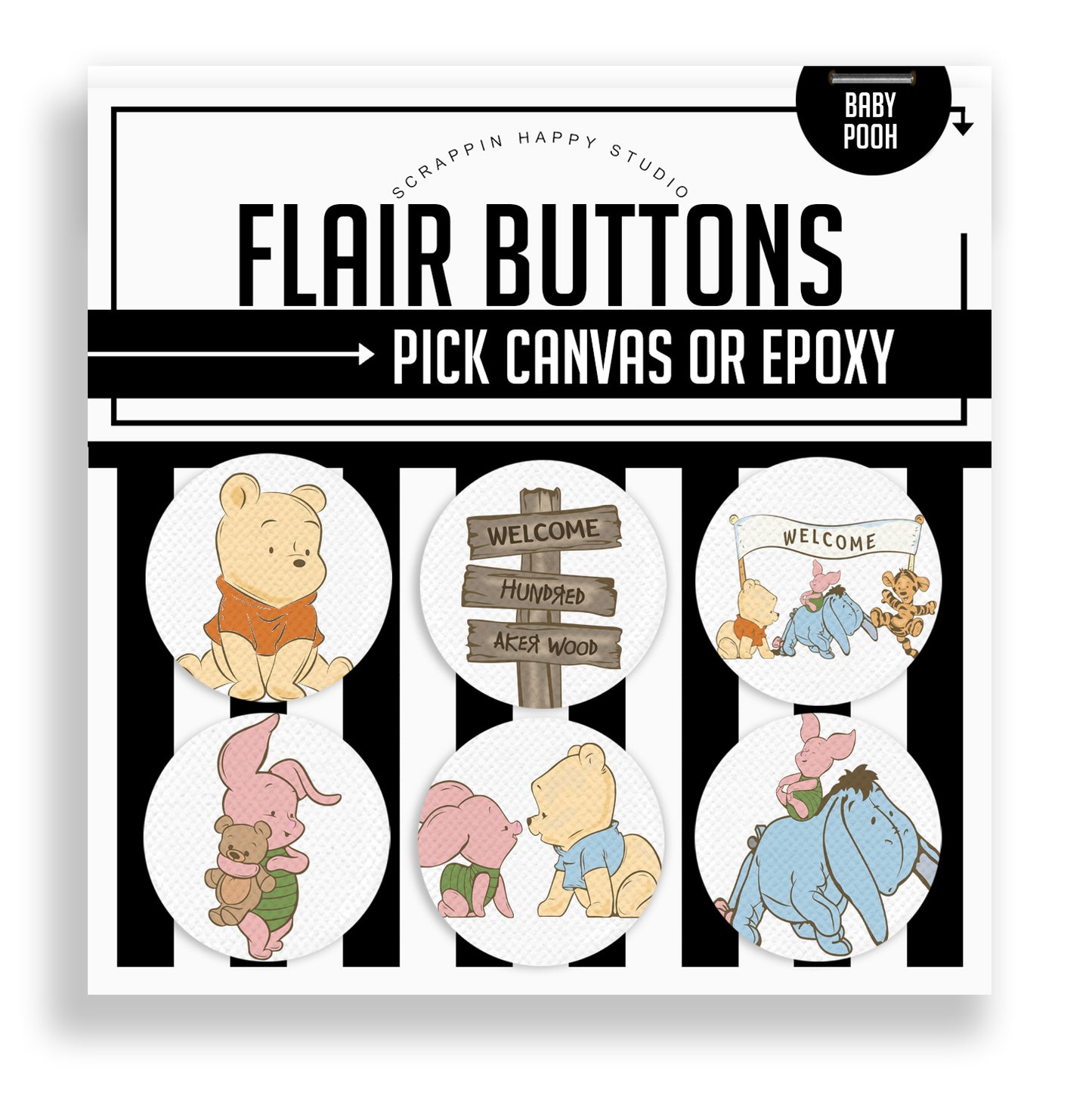 Baby Pooh Flair Buttons