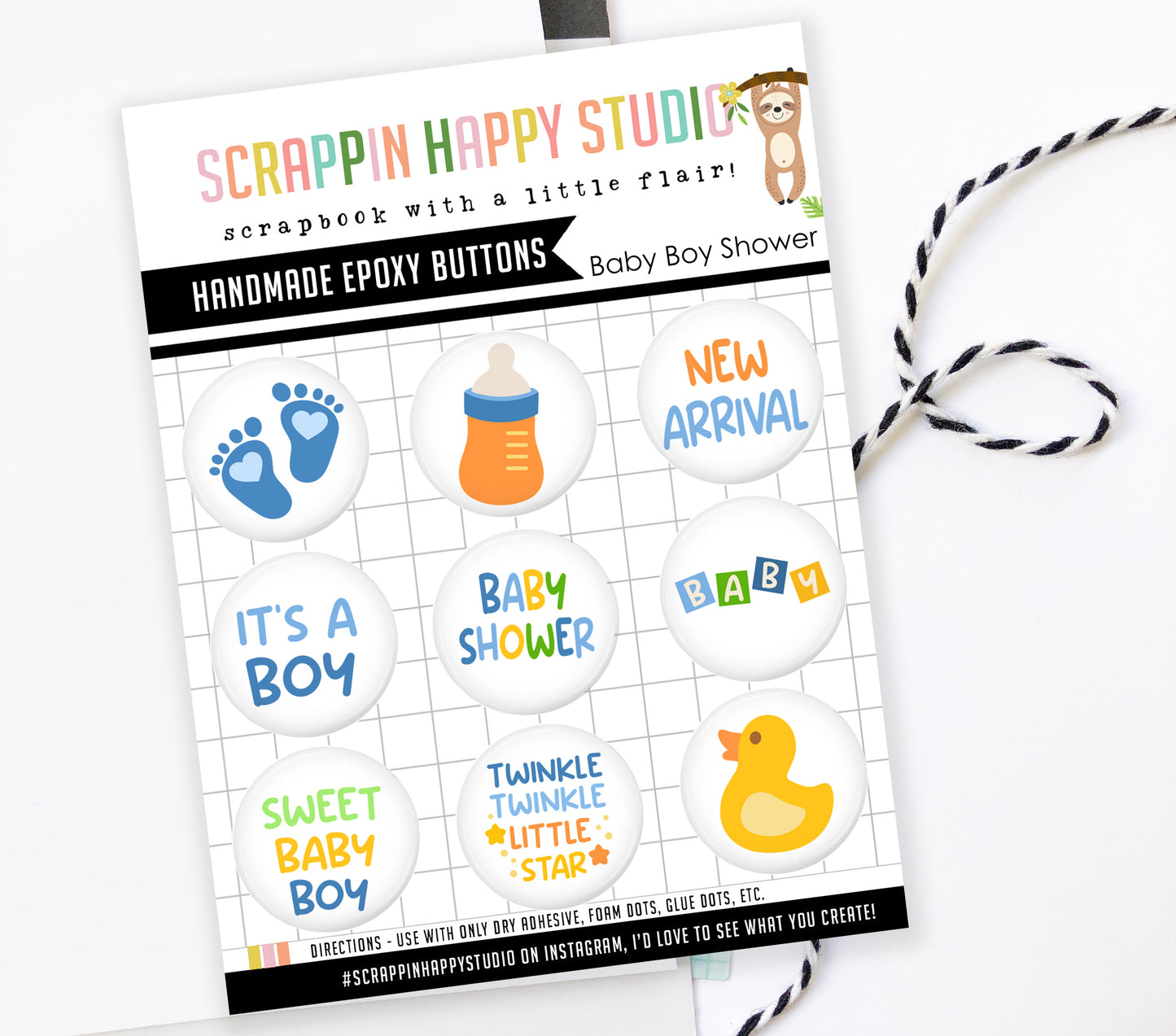 Cute Baby Boy Shower Epoxy Flair