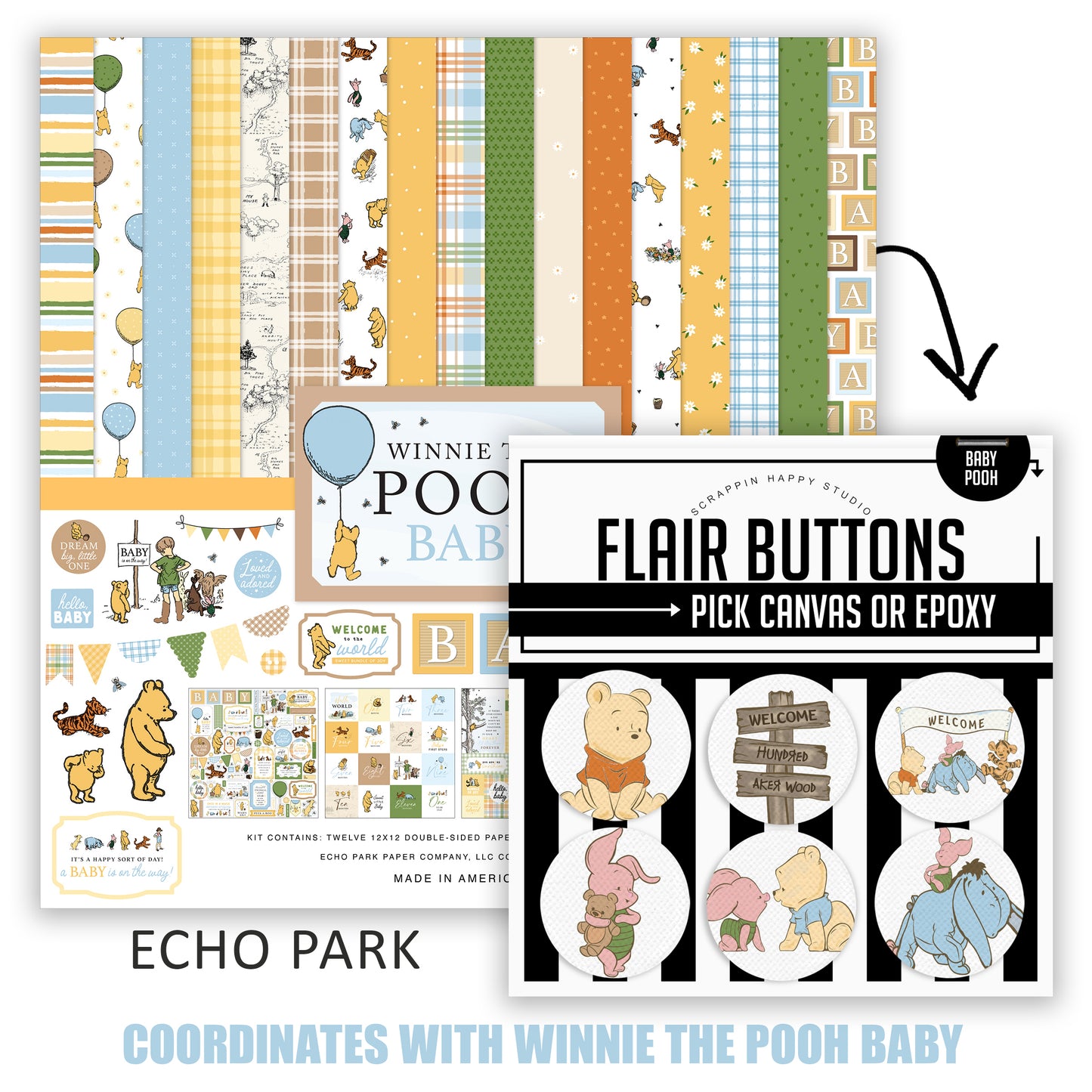 Baby Pooh Flair Buttons