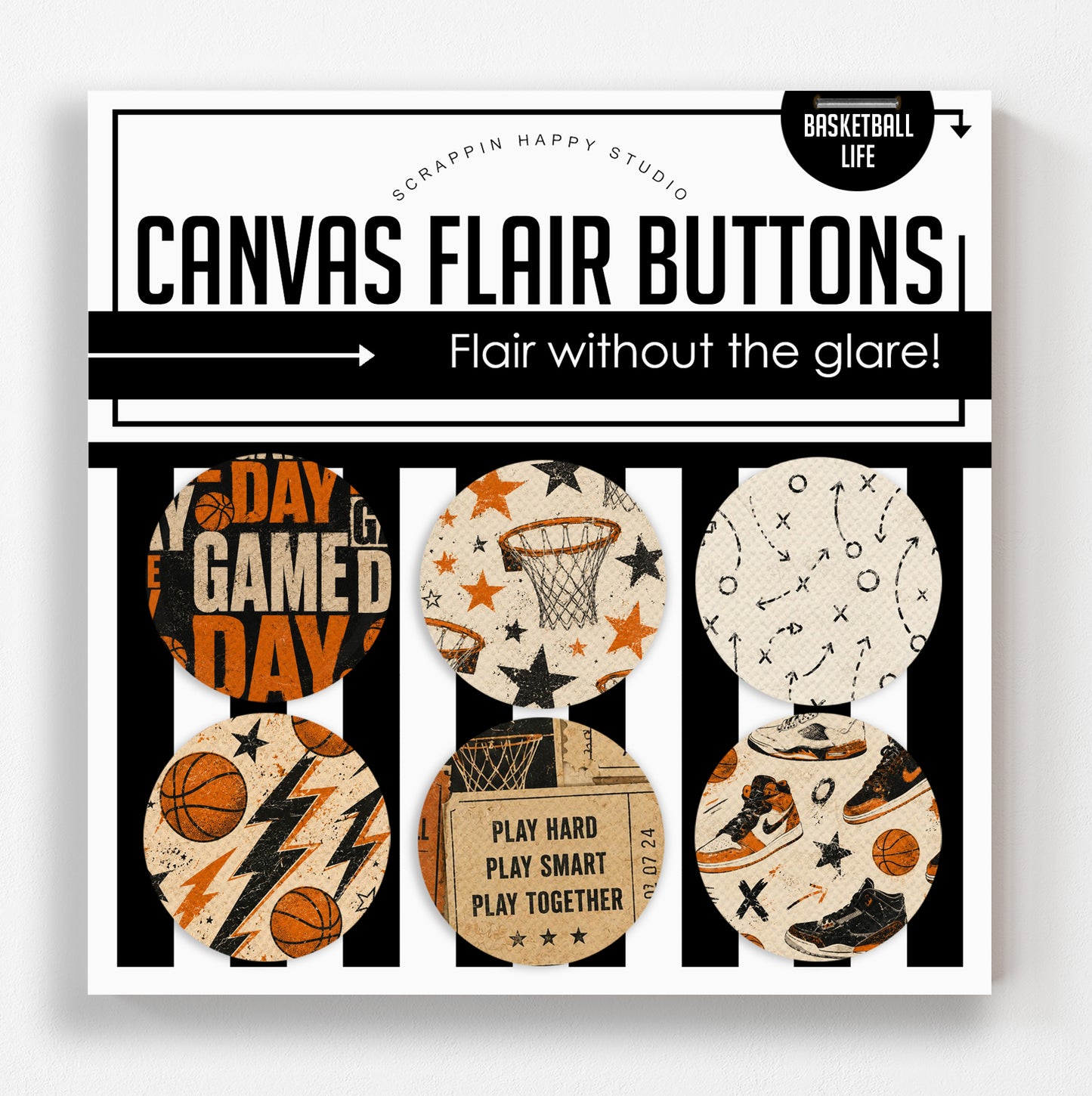 Basketball Life Flair Buttons