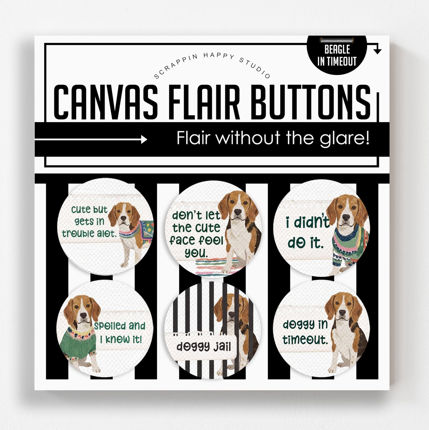 Beagle Timeout Flair Buttons