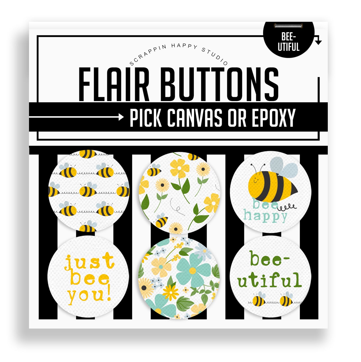 Bee-utiful Flair Buttons