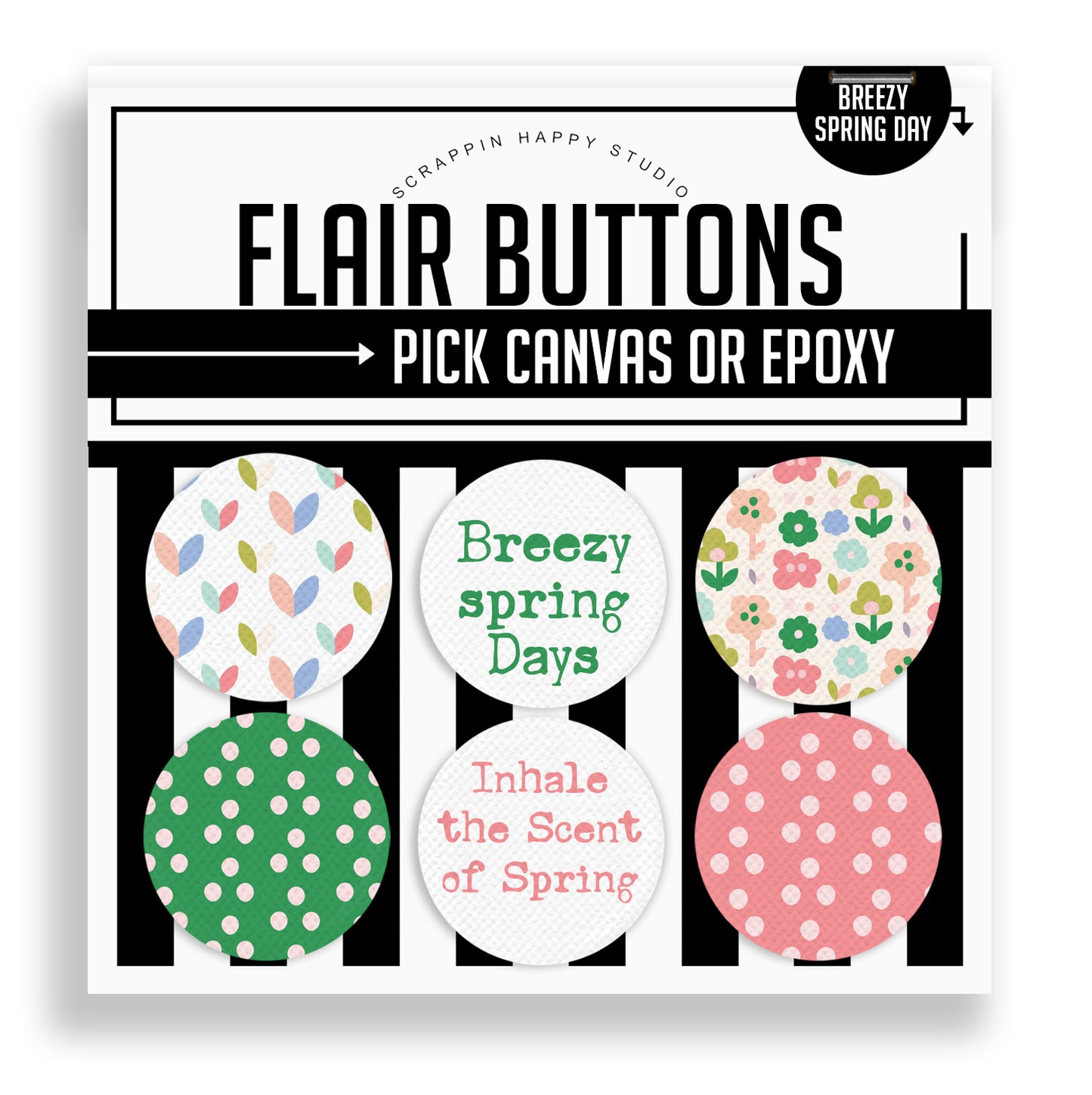 Breezy Spring Day Flair Buttons