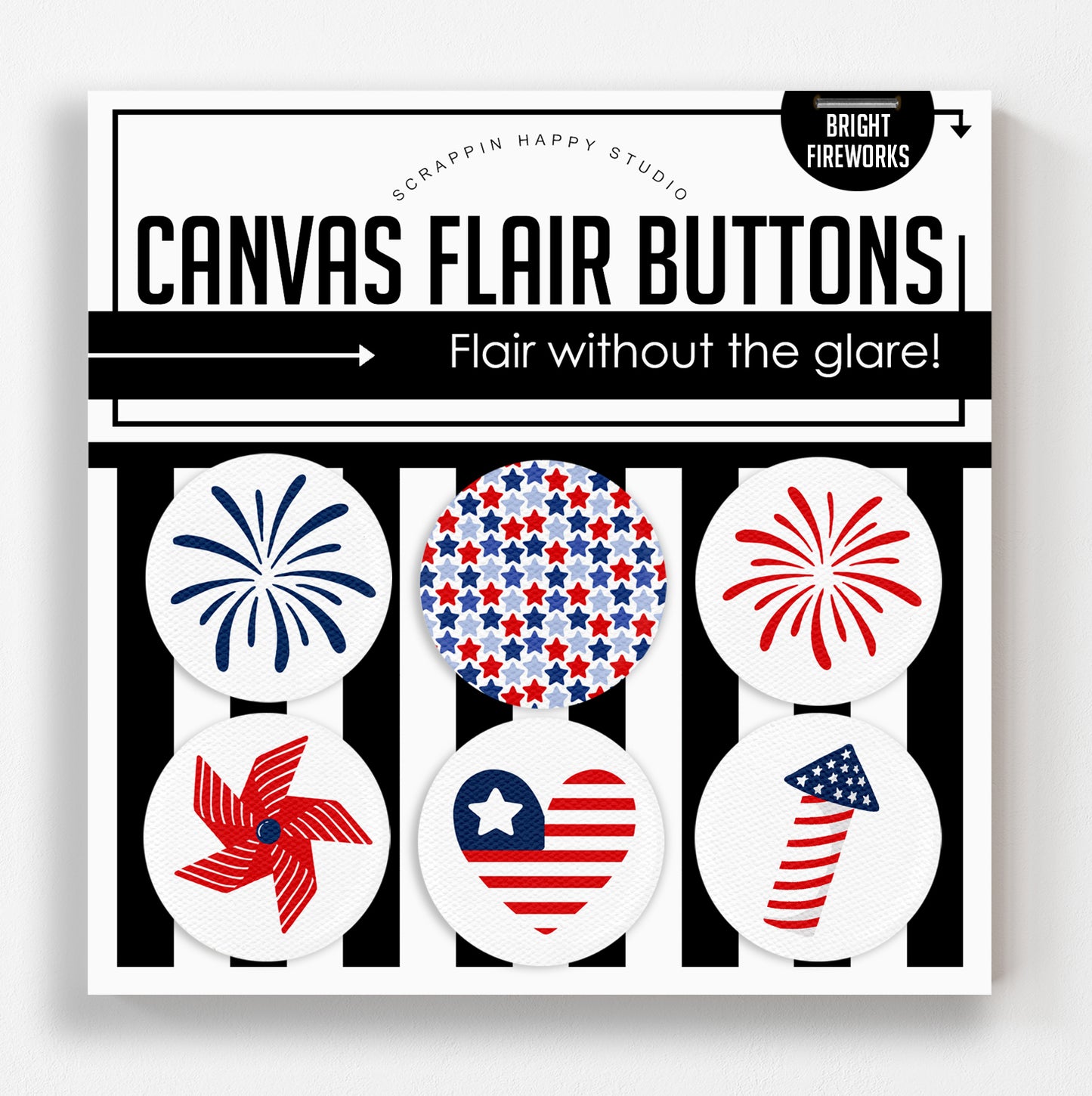 Bright Fireworks Canvas Flair