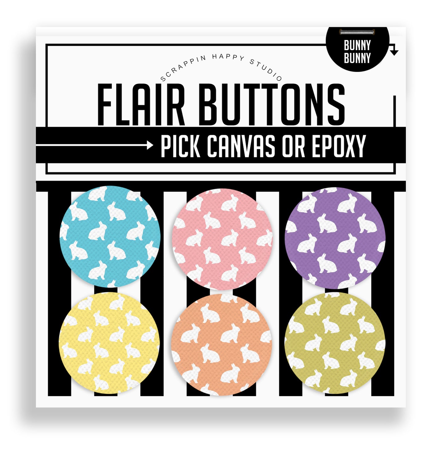 Bunny Bunny Flair Buttons