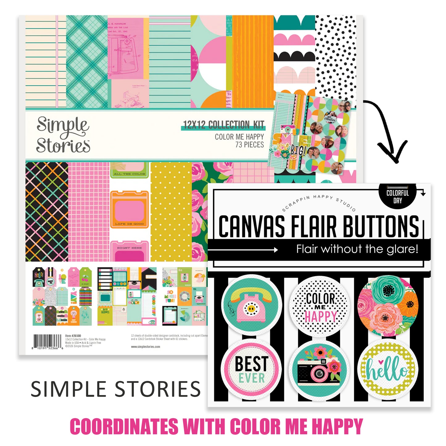 Colorful Day Canvas Flair Buttons