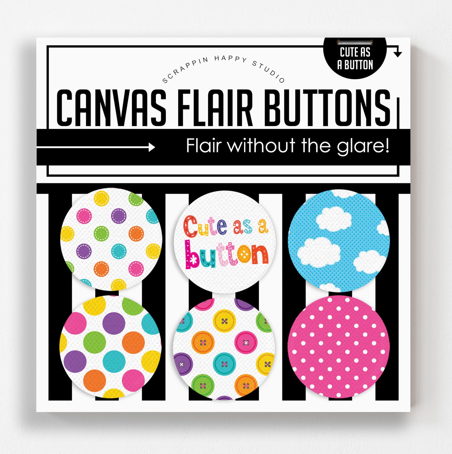 Cute As A Button Canvas Flair