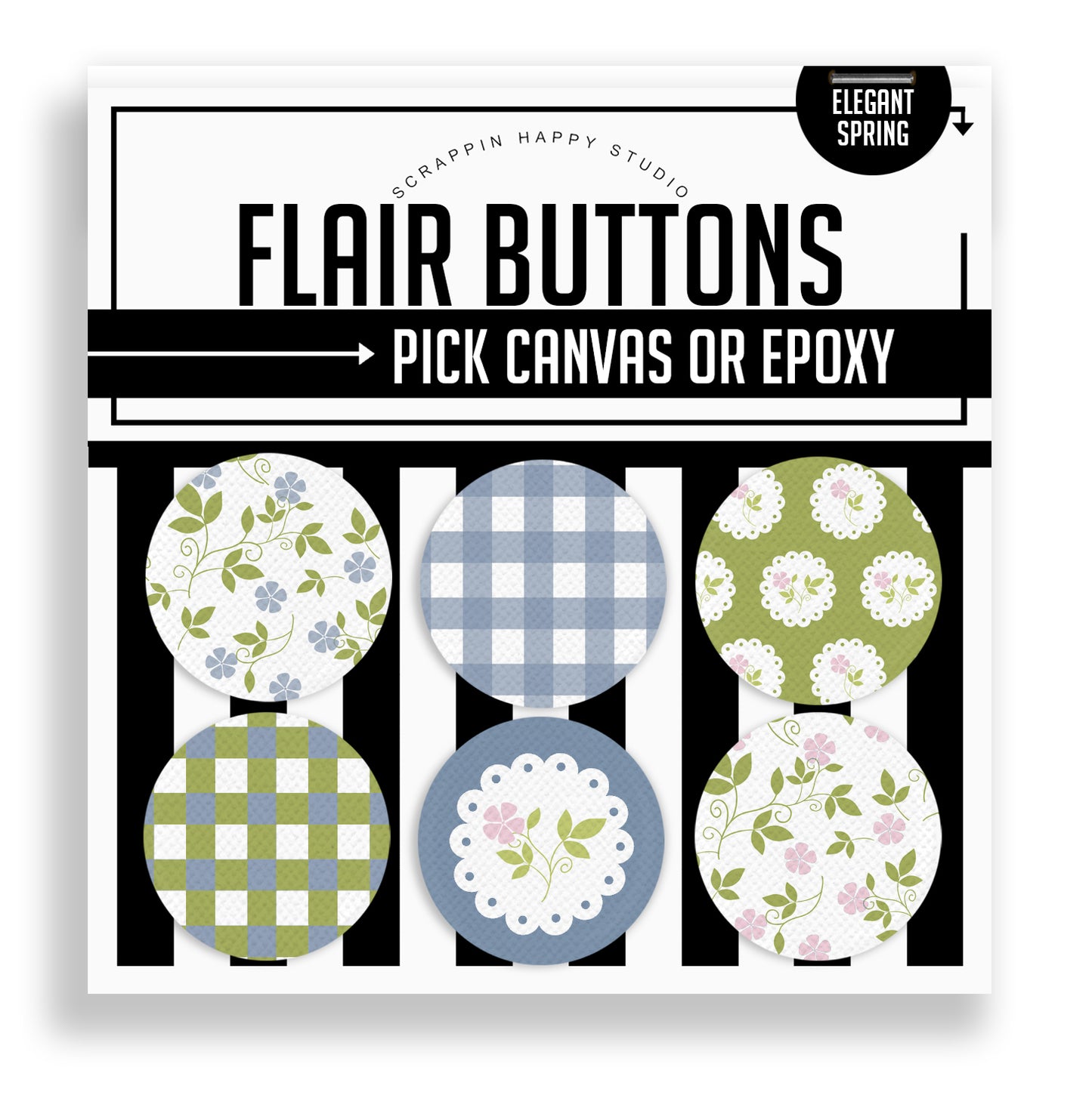 Elegant Spring Flair Buttons