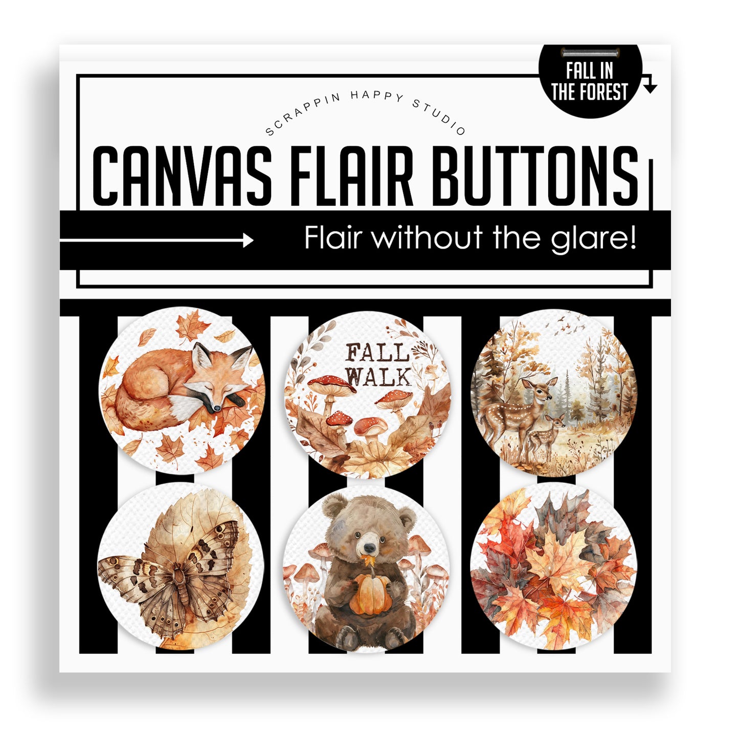 Fall In The Forest Canvas Flair Buttons