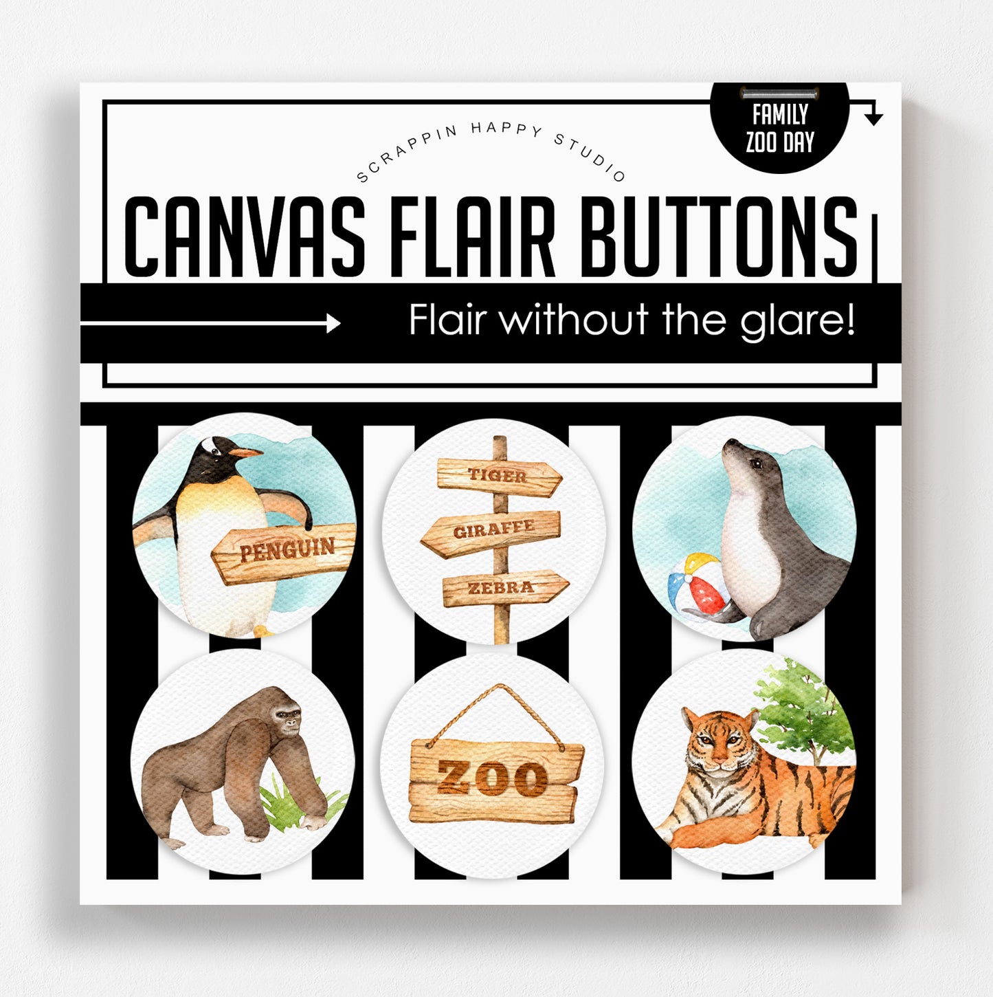 Family Zoo Day Canvas Flair