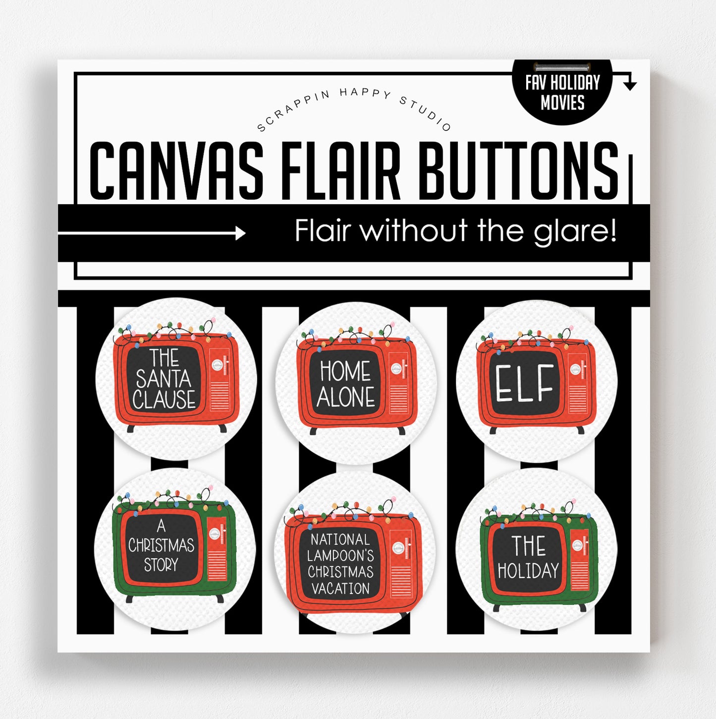 Fav Holiday Movies Canvas Flair