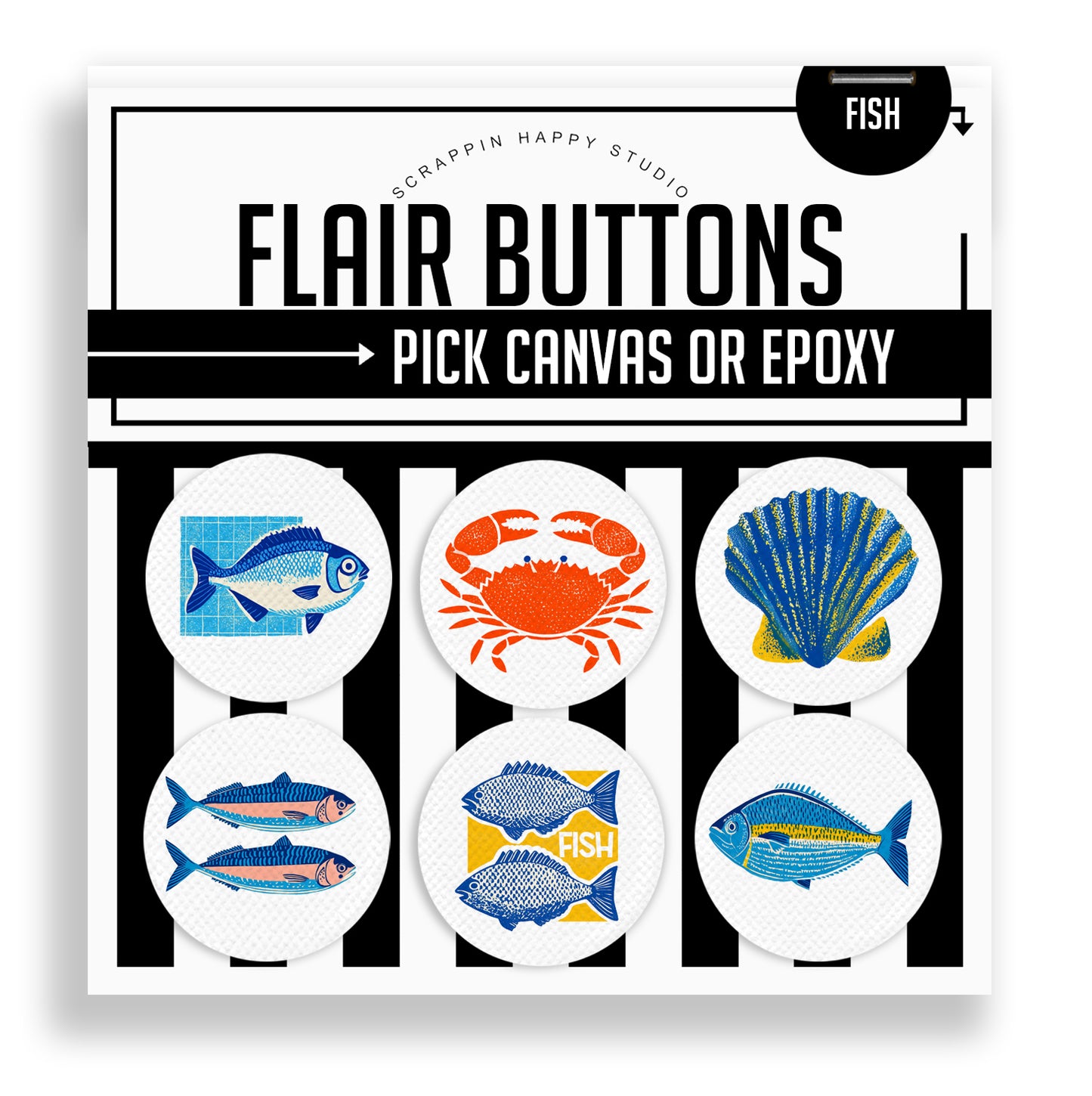 Fish Flair Buttons