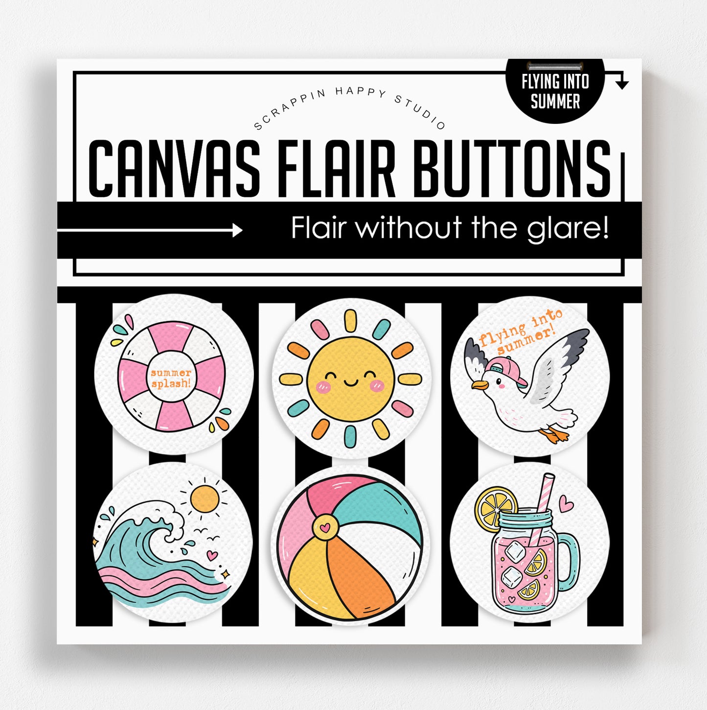 Flying Into Summer Flair Buttons