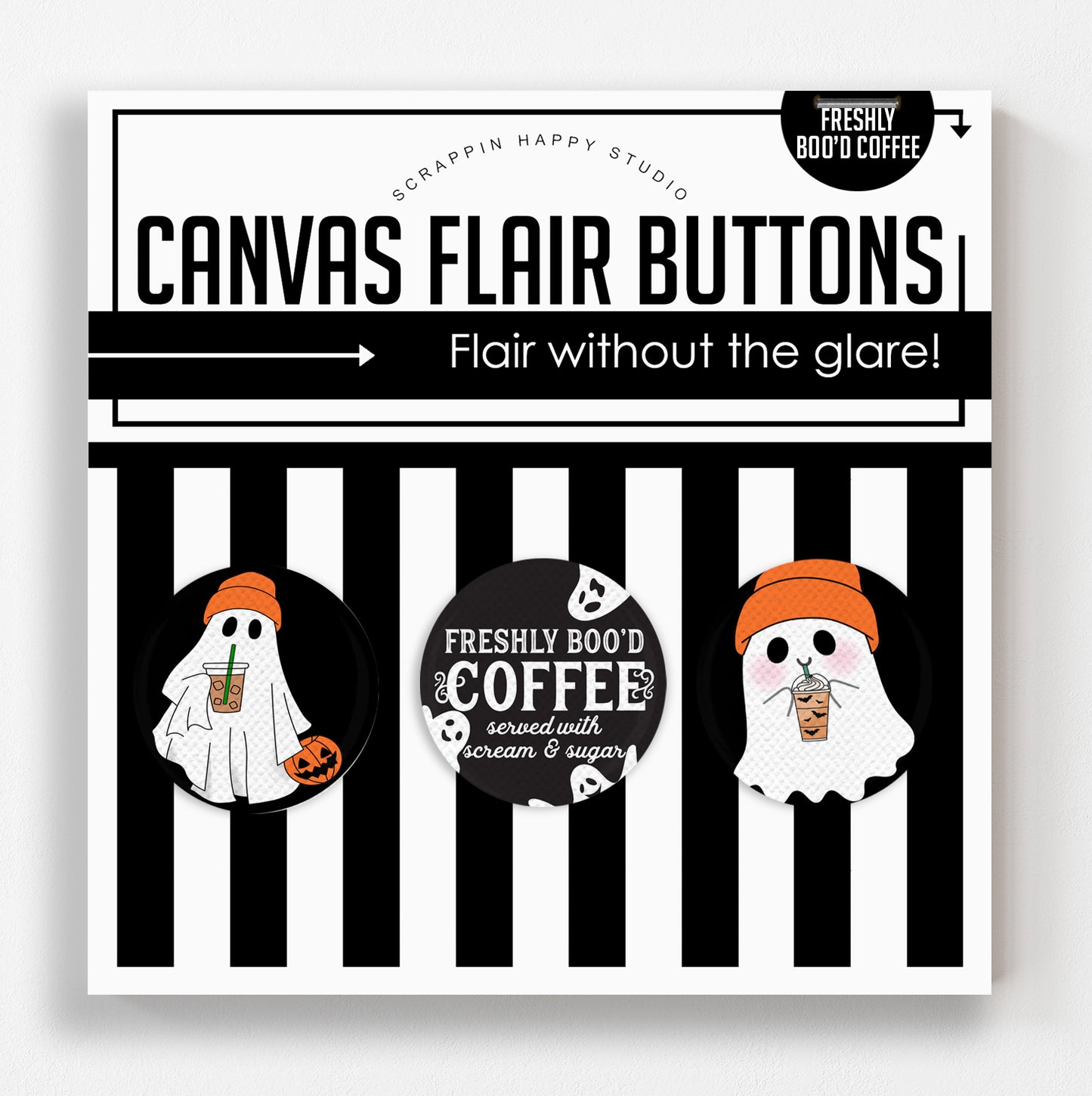 Freshly Boo'd Coffee Canvas Flair