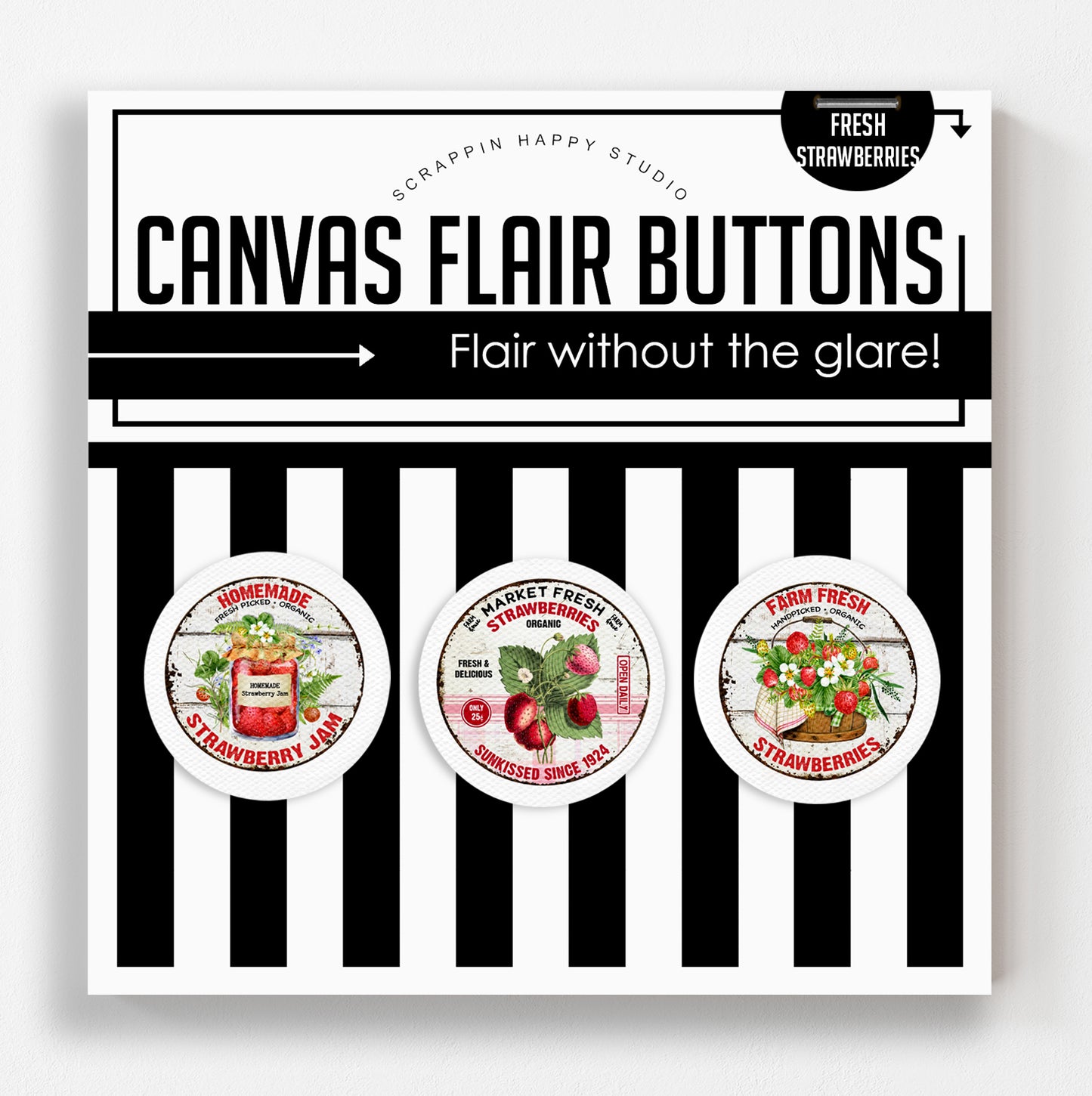 Fresh Strawberries Canvas Flair