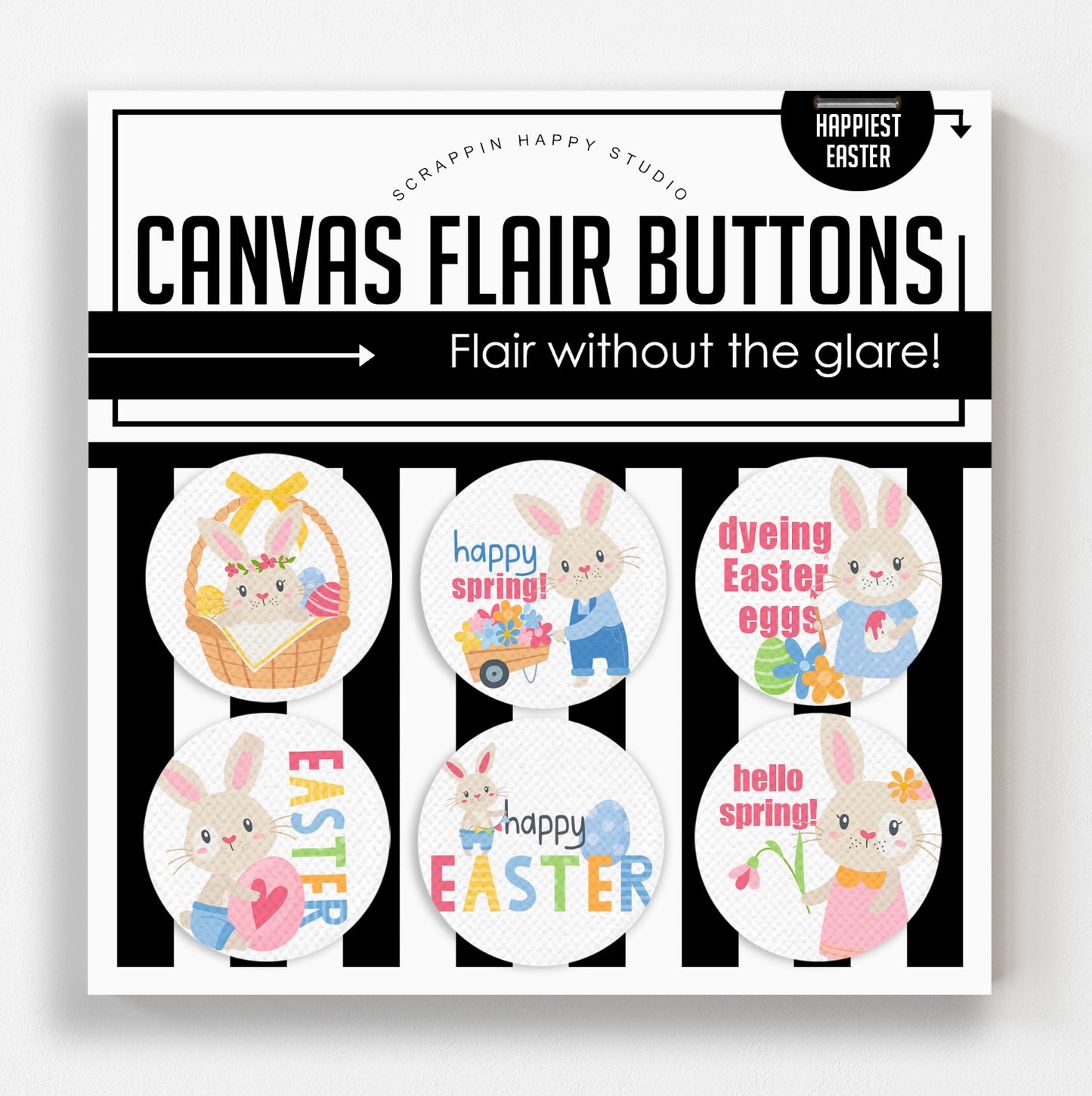 Happiest Easter Canvas Flair Buttons