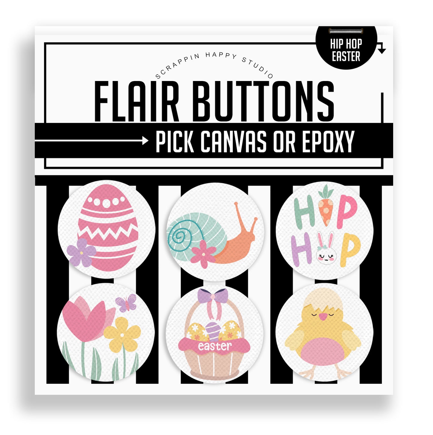 Hip Hop Easter Flair Buttons