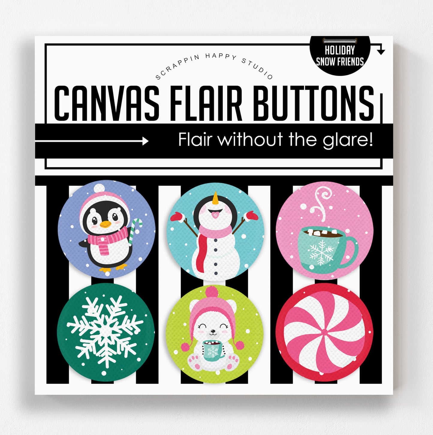Holiday Snow Friends Canvas Flair