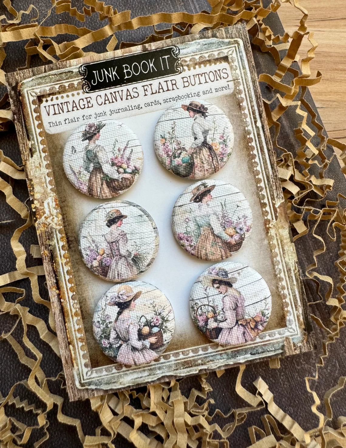 Vintage Easter Canvas Flair Buttons