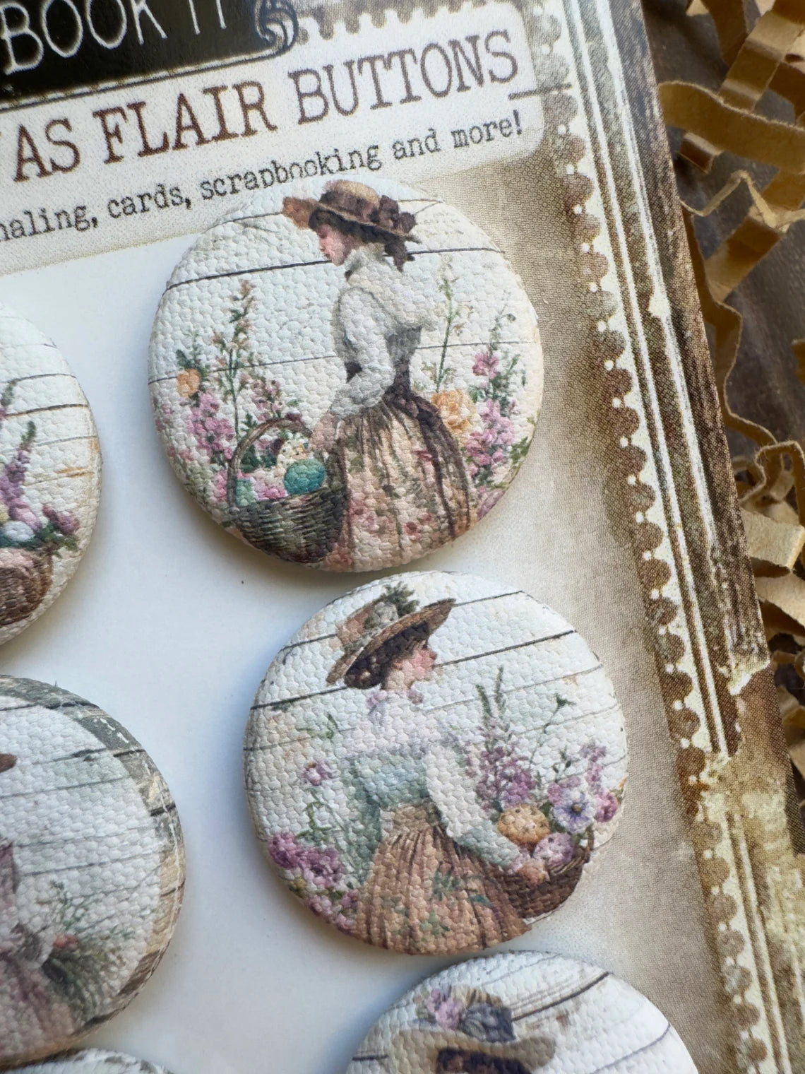 Vintage Easter Canvas Flair Buttons