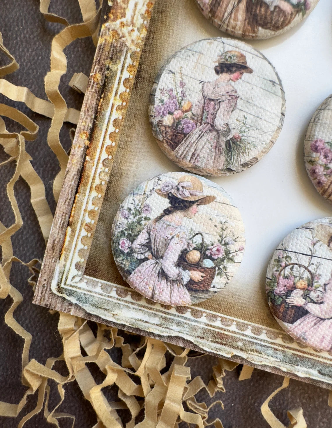 Vintage Easter Canvas Flair Buttons