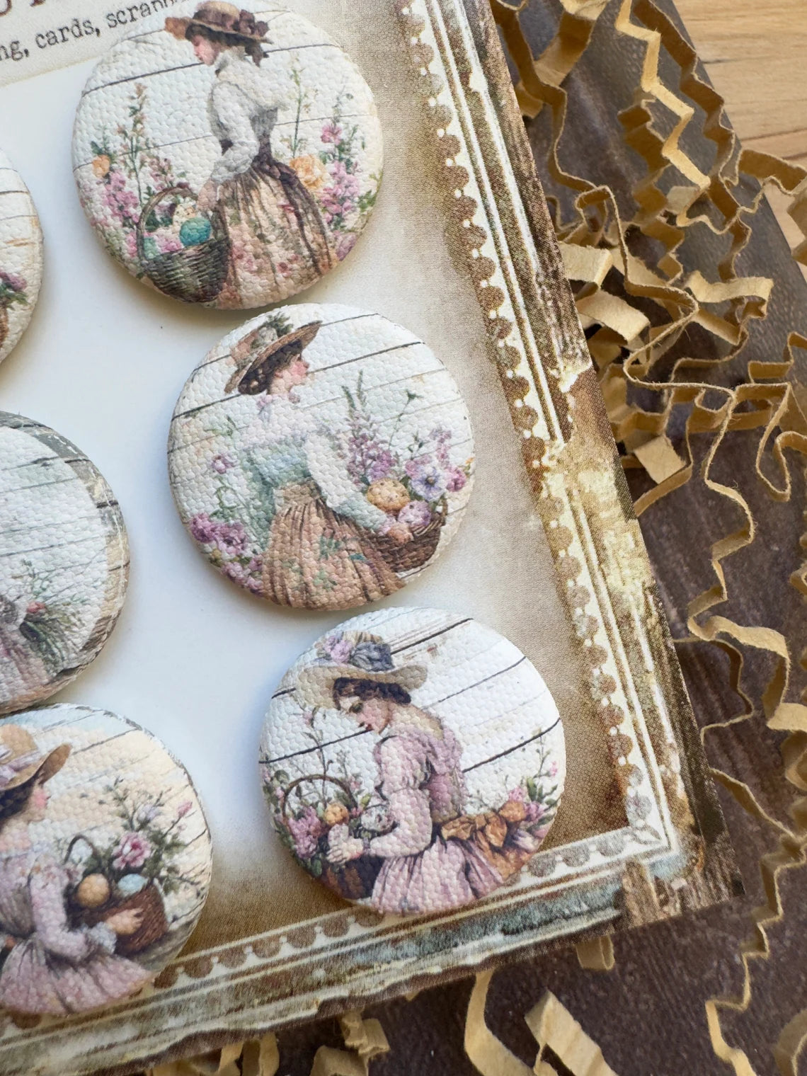 Vintage Easter Canvas Flair Buttons