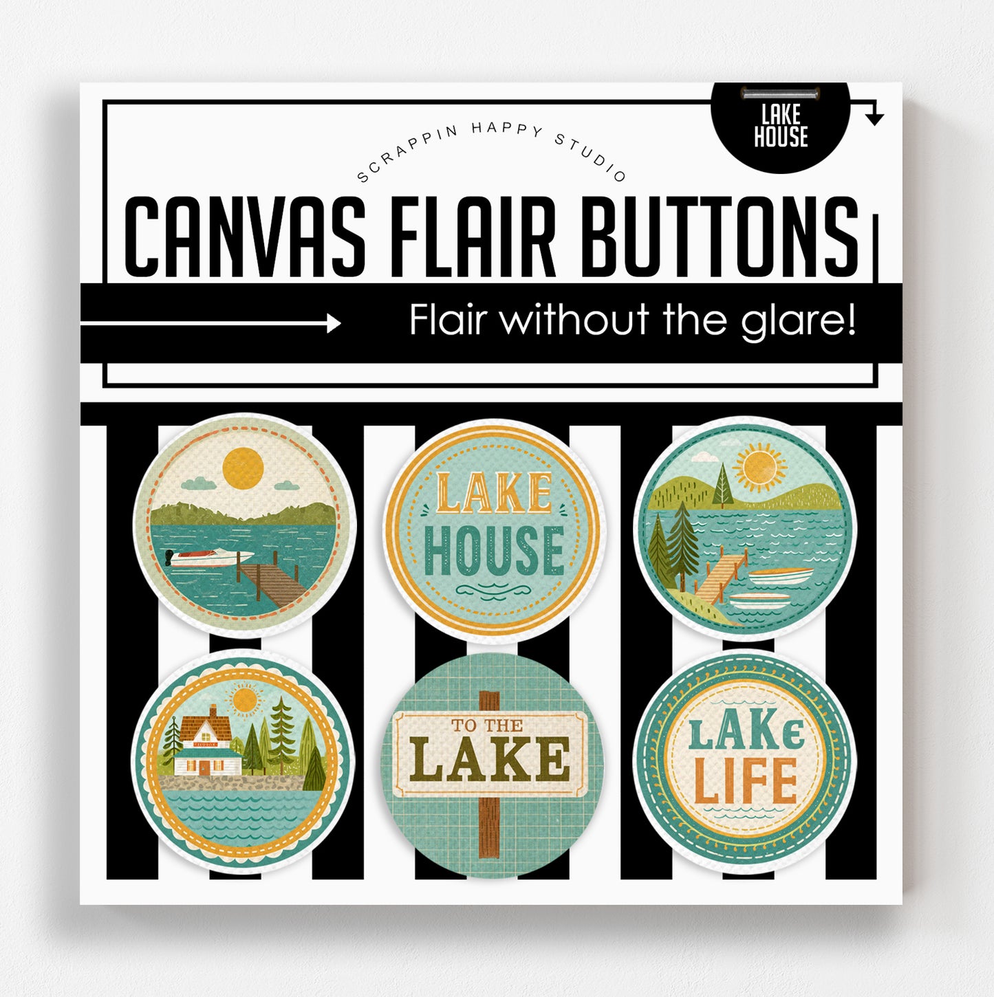 Lake House Canvas Flair Buttons