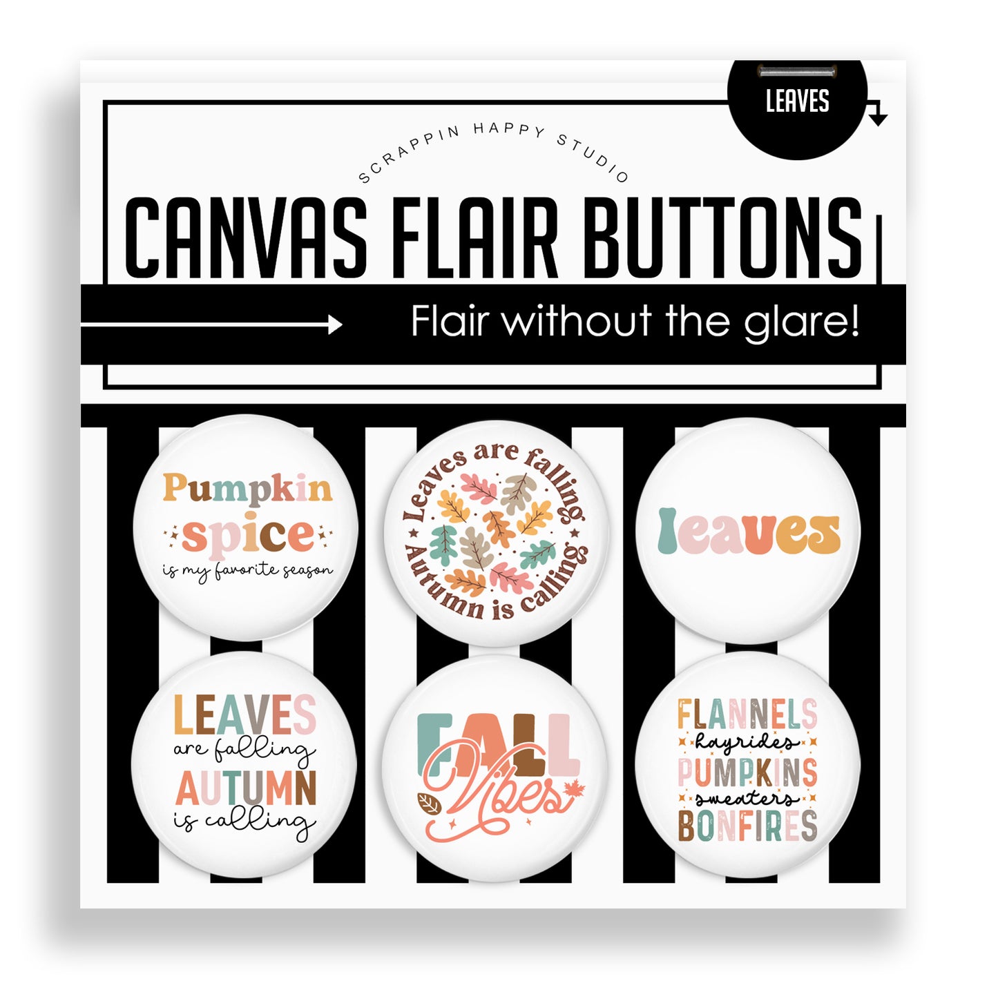 Leaves Canvas Flair Buttons