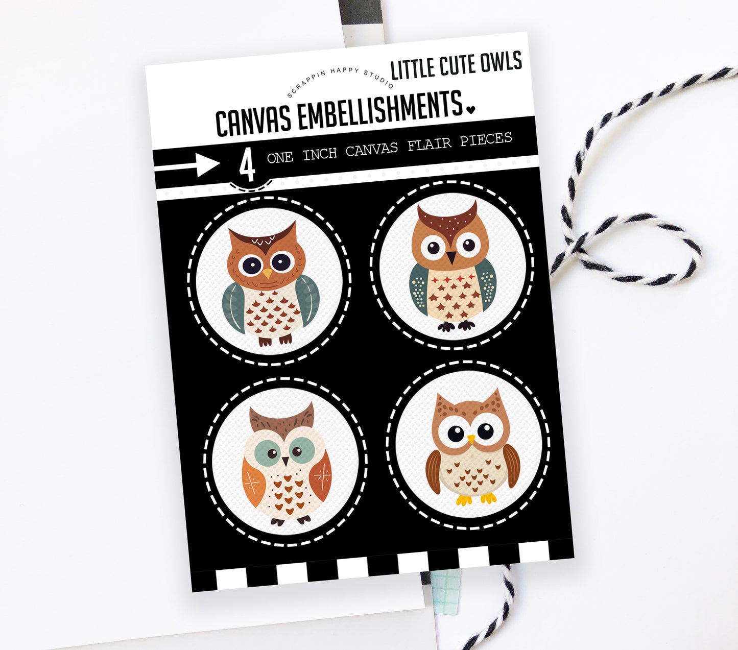 Little Cute Owls Canvas Flair