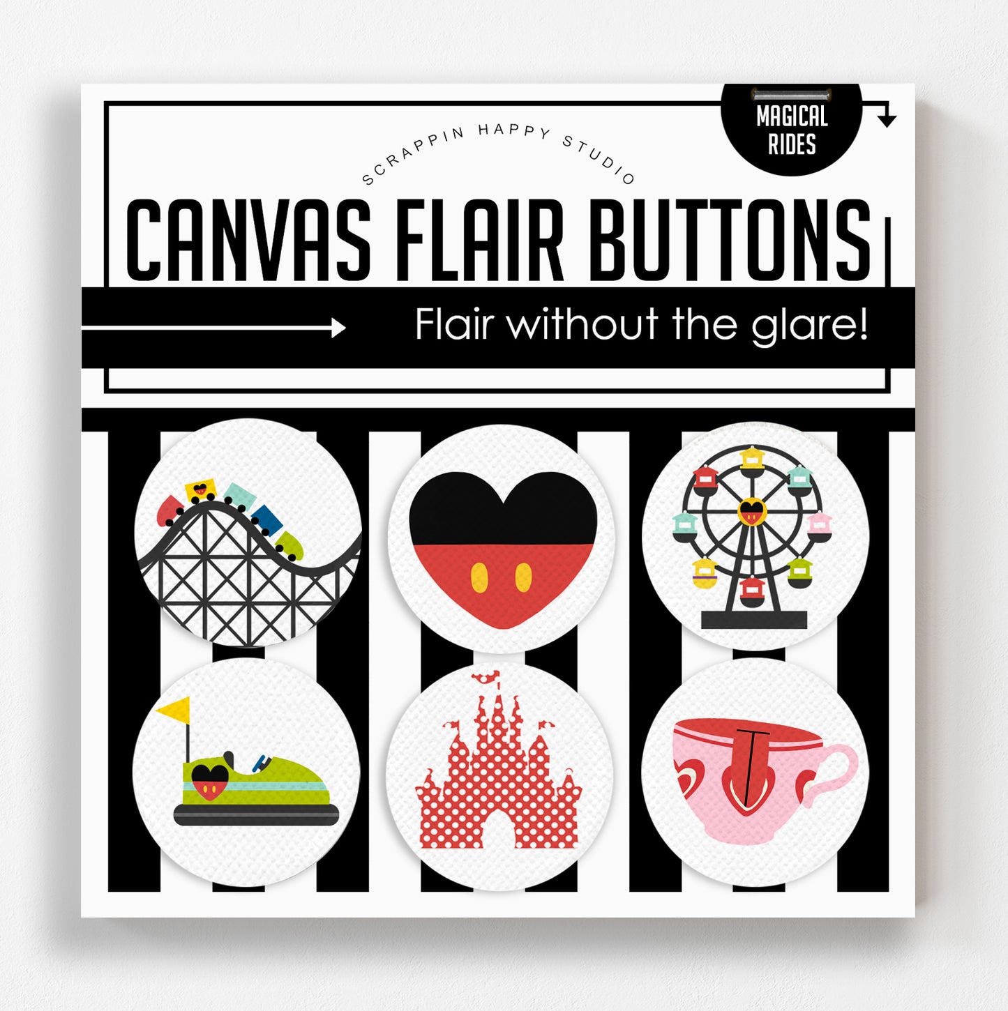 Magical Rides Canvas Flair Buttons