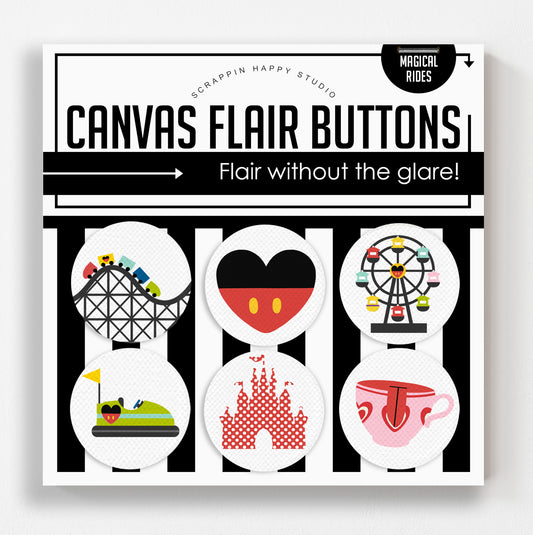Magical Rides Canvas Flair Buttons
