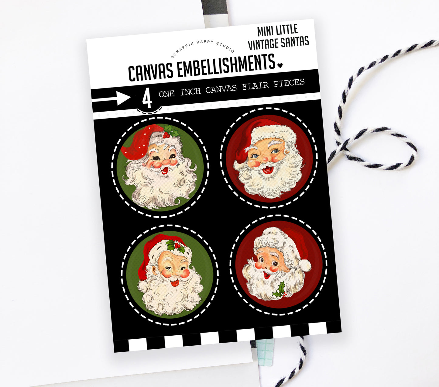 Little Mini Vintage Santa Canvas Flair