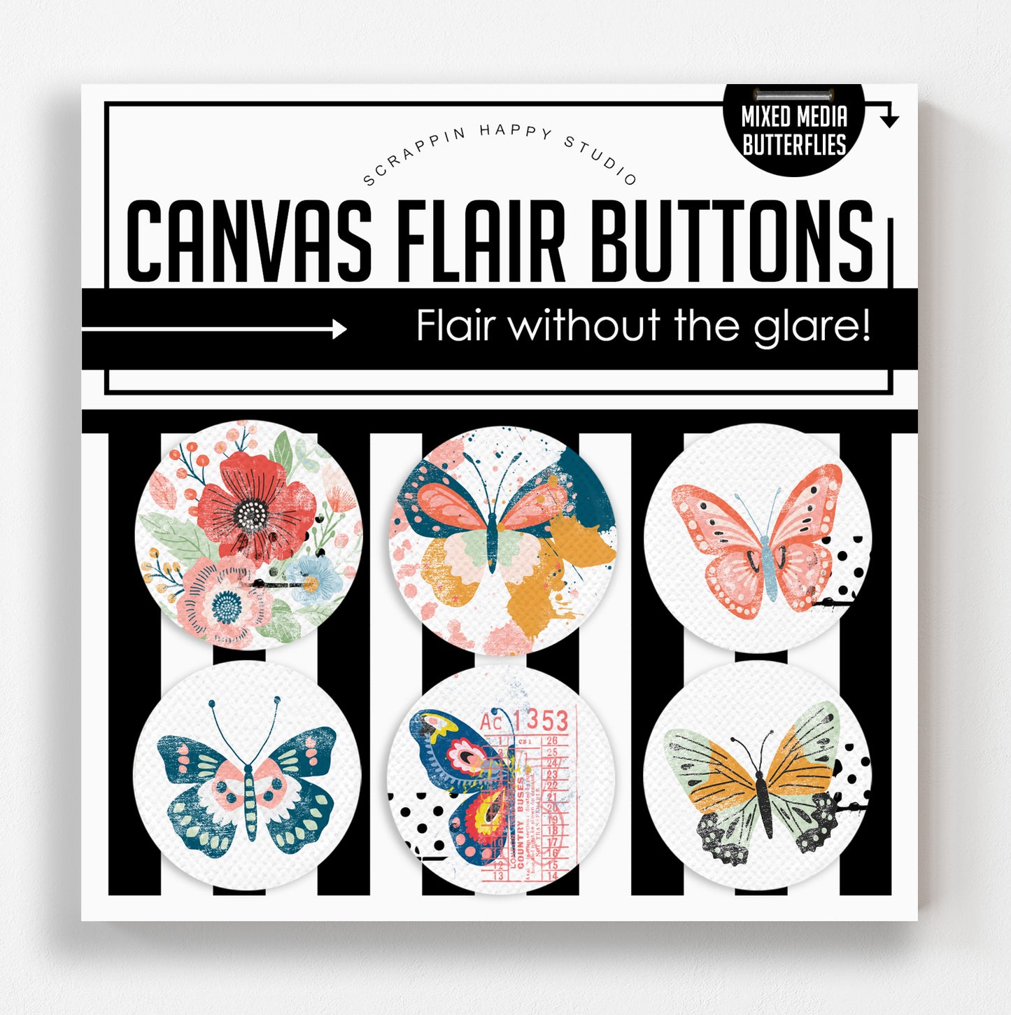 Mixed Media Butterflies Canvas Flair