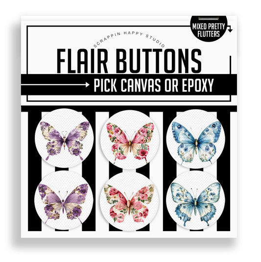 Mixed Pretty Flutters Flair Buttons