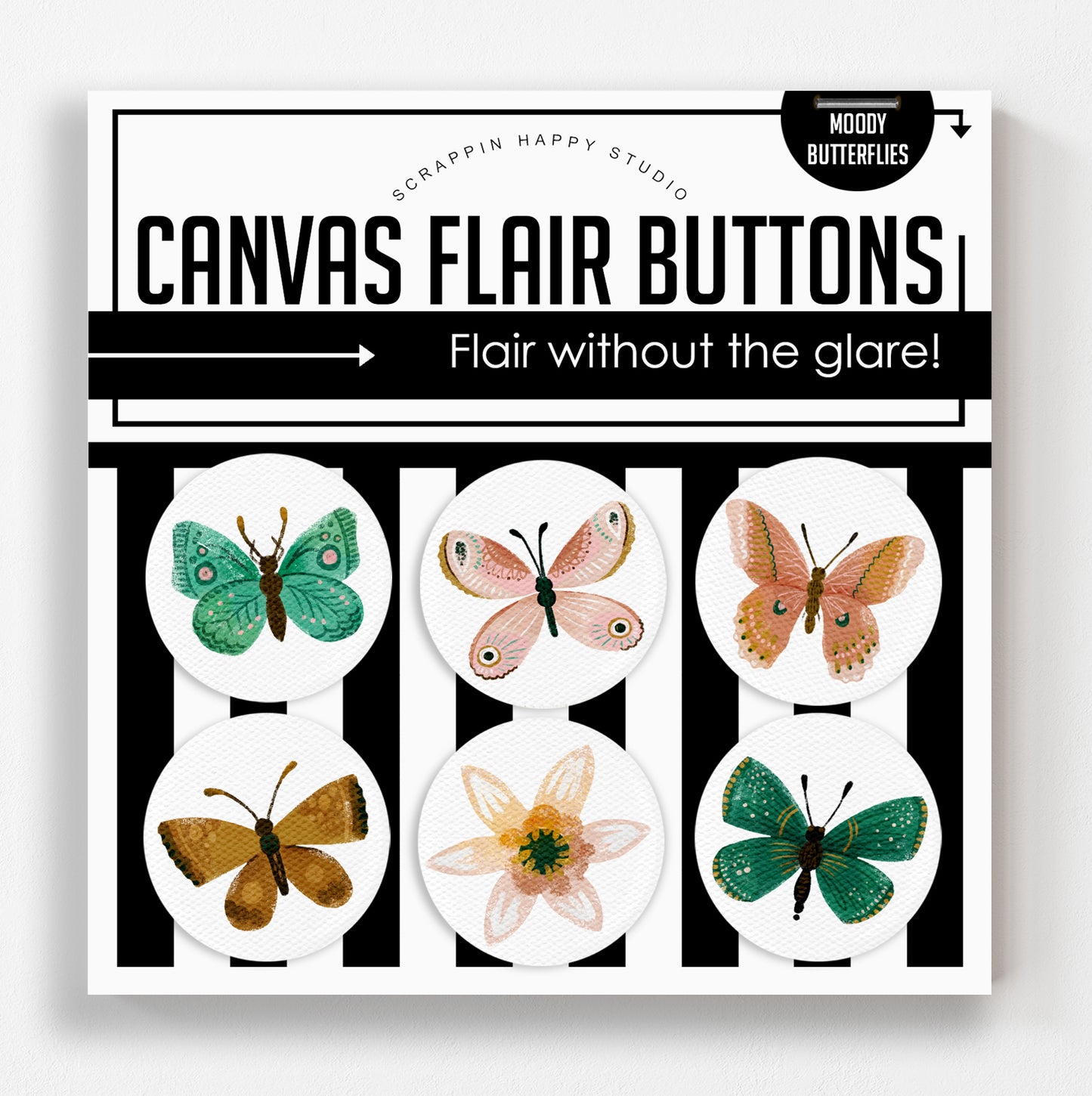 Moody Butterflies Canvas Flair
